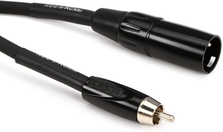 Roland RCC-5-RCXM Black Series XLR Male to RCA Male Interconnect Cable - 5  foot