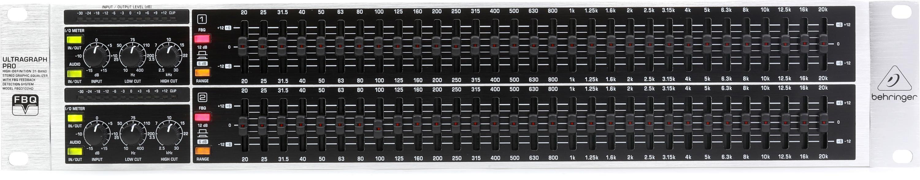 Behringer Ultragraph Pro FBQ3102HD 31-band Stereo Graphic Equalizer |  Sweetwater