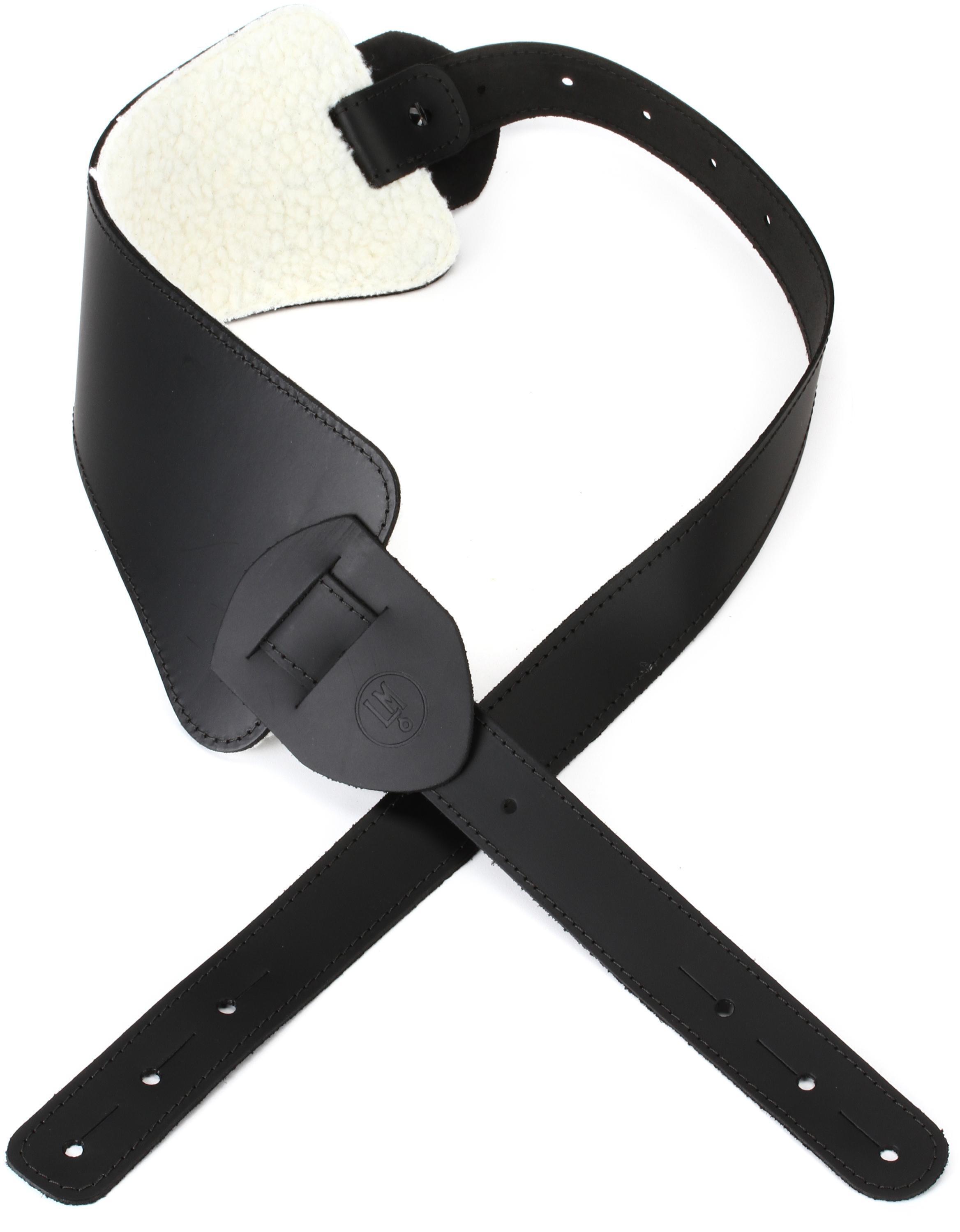 Photo of LM Products LS-322 Fleece-backed Leather Bass Strap - Black