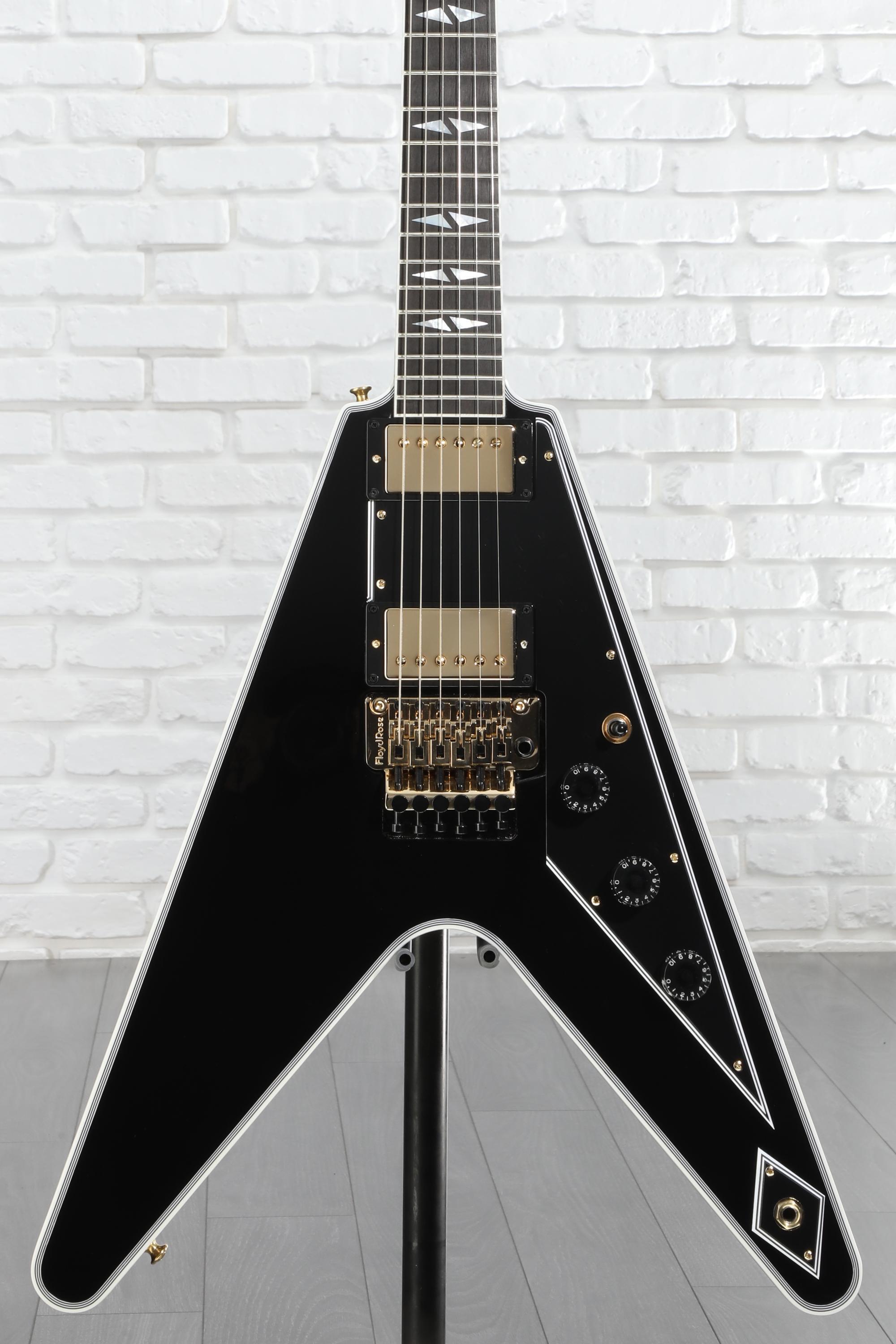 Gibson Custom Flying V Electric Guitar - Ebony | Sweetwater