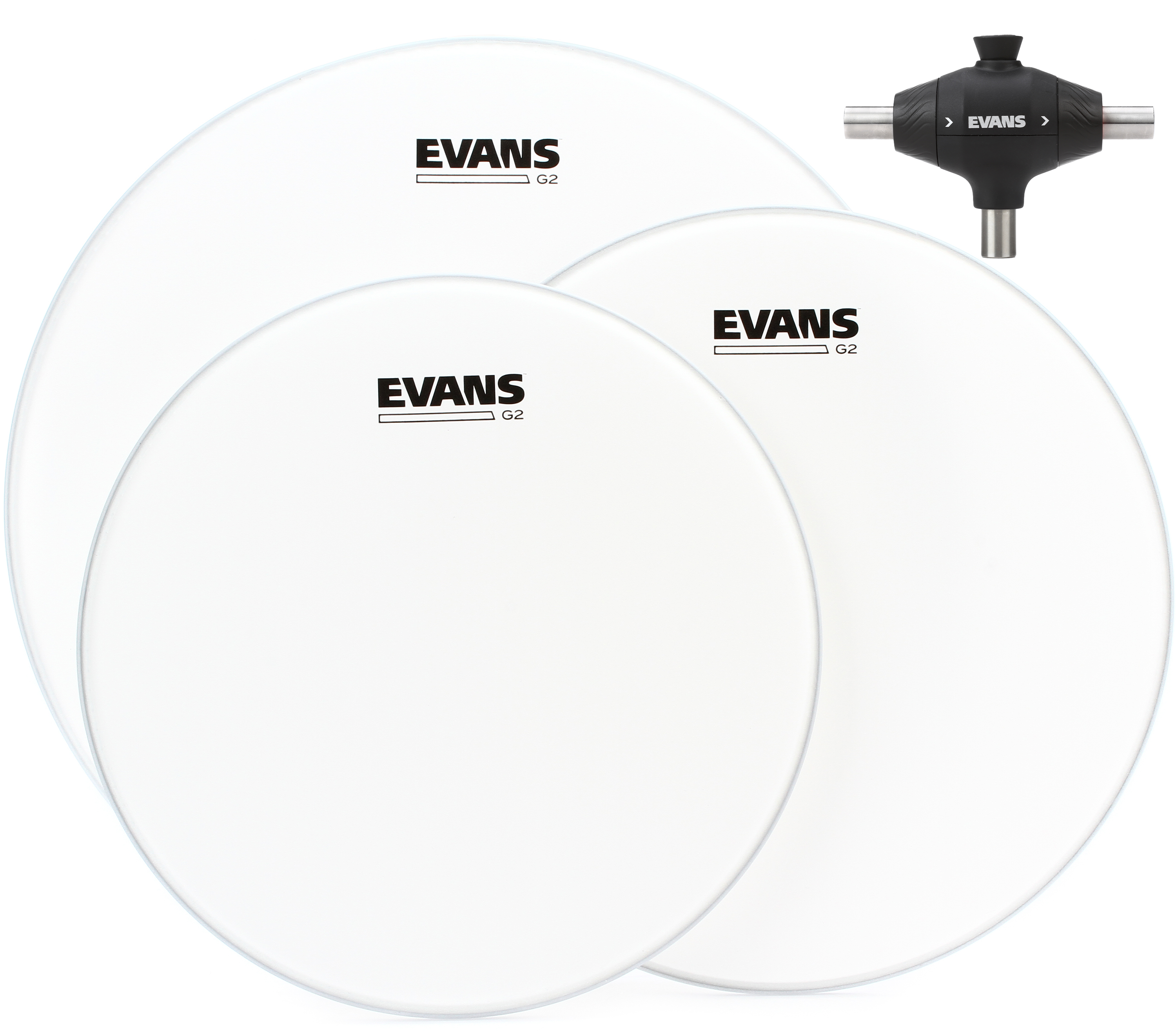 Evans G2 Coated 3-piece Tom Pack with Pull Cord Drum Key - 12/13/16 ...
