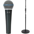 Photo of Shure Beta 58A Supercardioid Dynamic Vocal Microphone with Round Base Stand