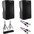 Photo of LD Systems ICOA 15 A 1,200-watt 15-inch Powered Coaxial Speaker Pair with Stands and Cables - Black