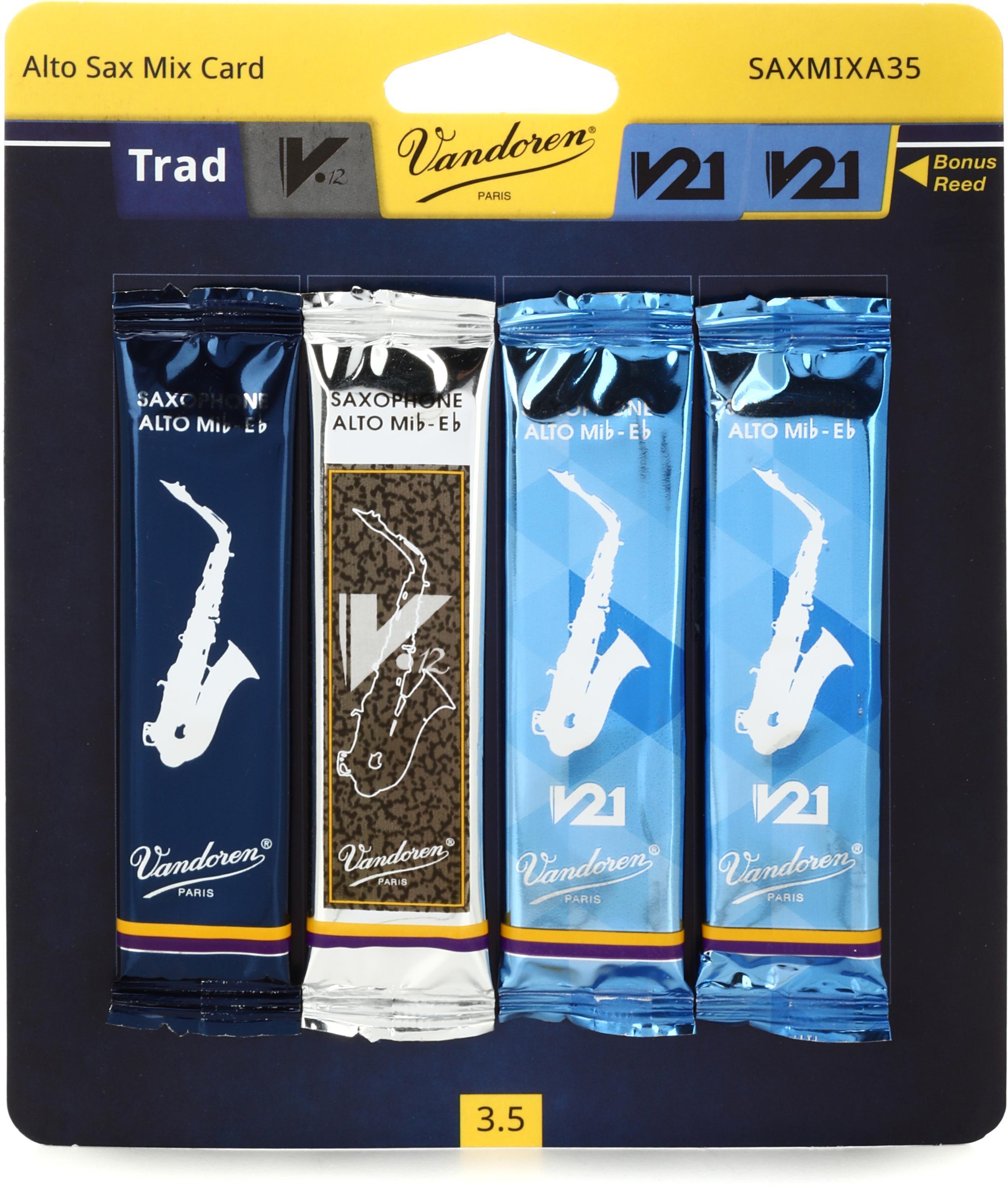 Vandoren SAXMIXA35 - Mix Alto Saxophone Reeds - 3.5 (4-pack