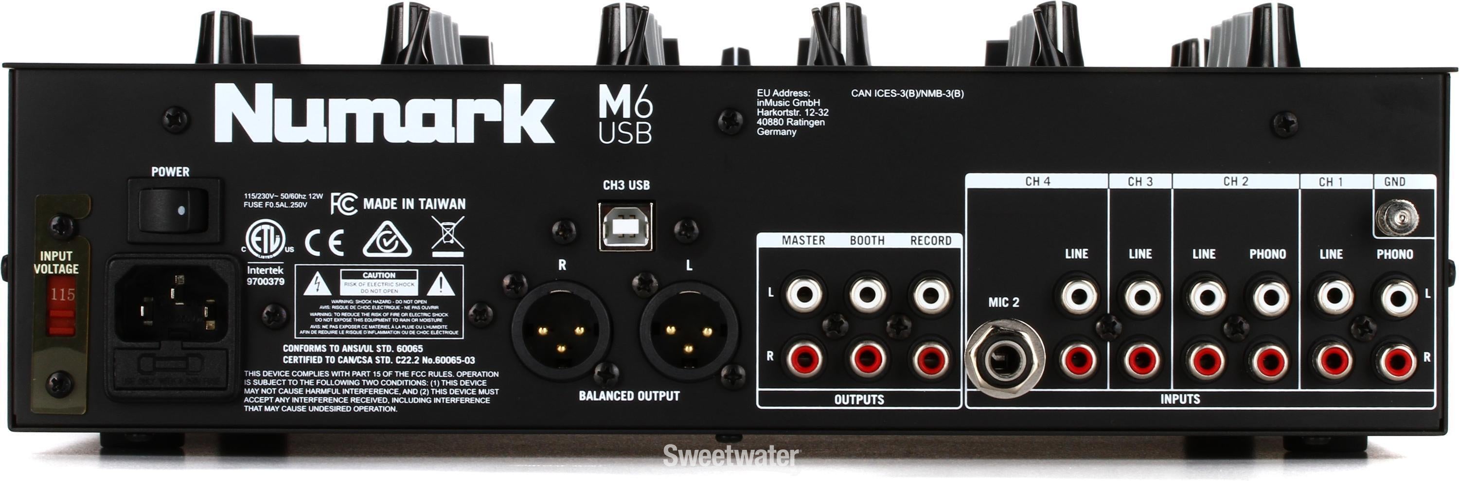 Numark M6 USB 4-channel DJ Mixer | Sweetwater