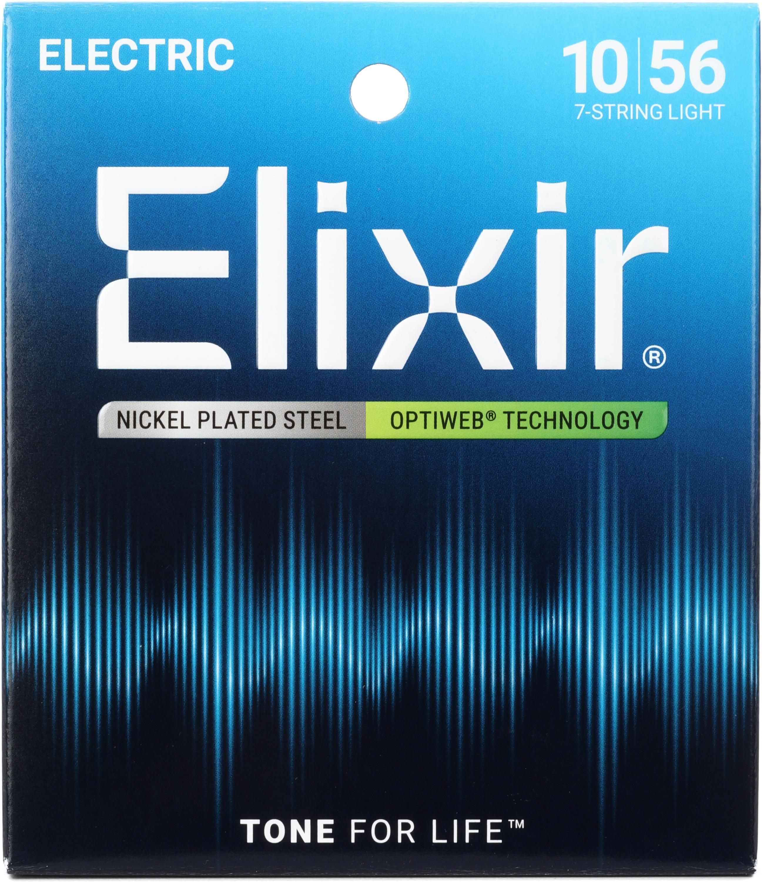 Bundled Item: Elixir Strings 19057 Optiweb Electric Guitar Strings - .010-.056 Light 7-string