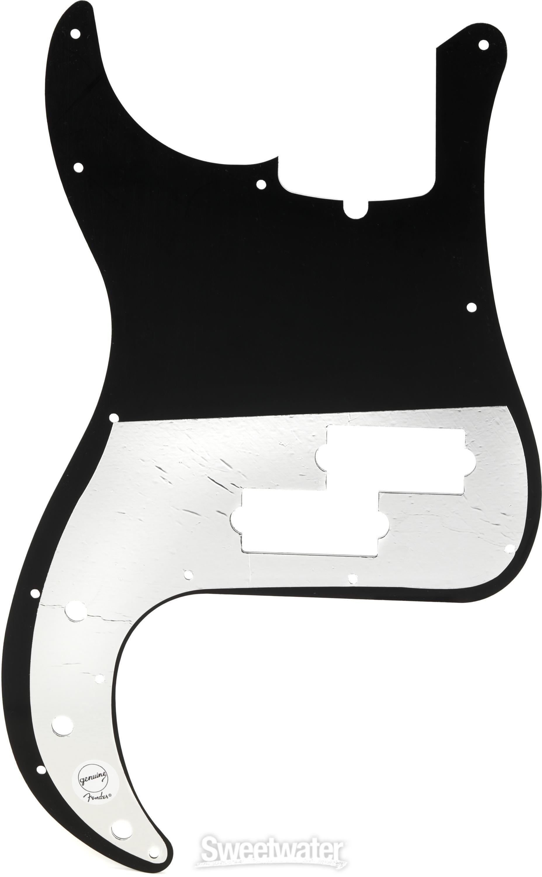 Fender 13-hole Modern-style Precision Bass Pickguard - Black | Sweetwater