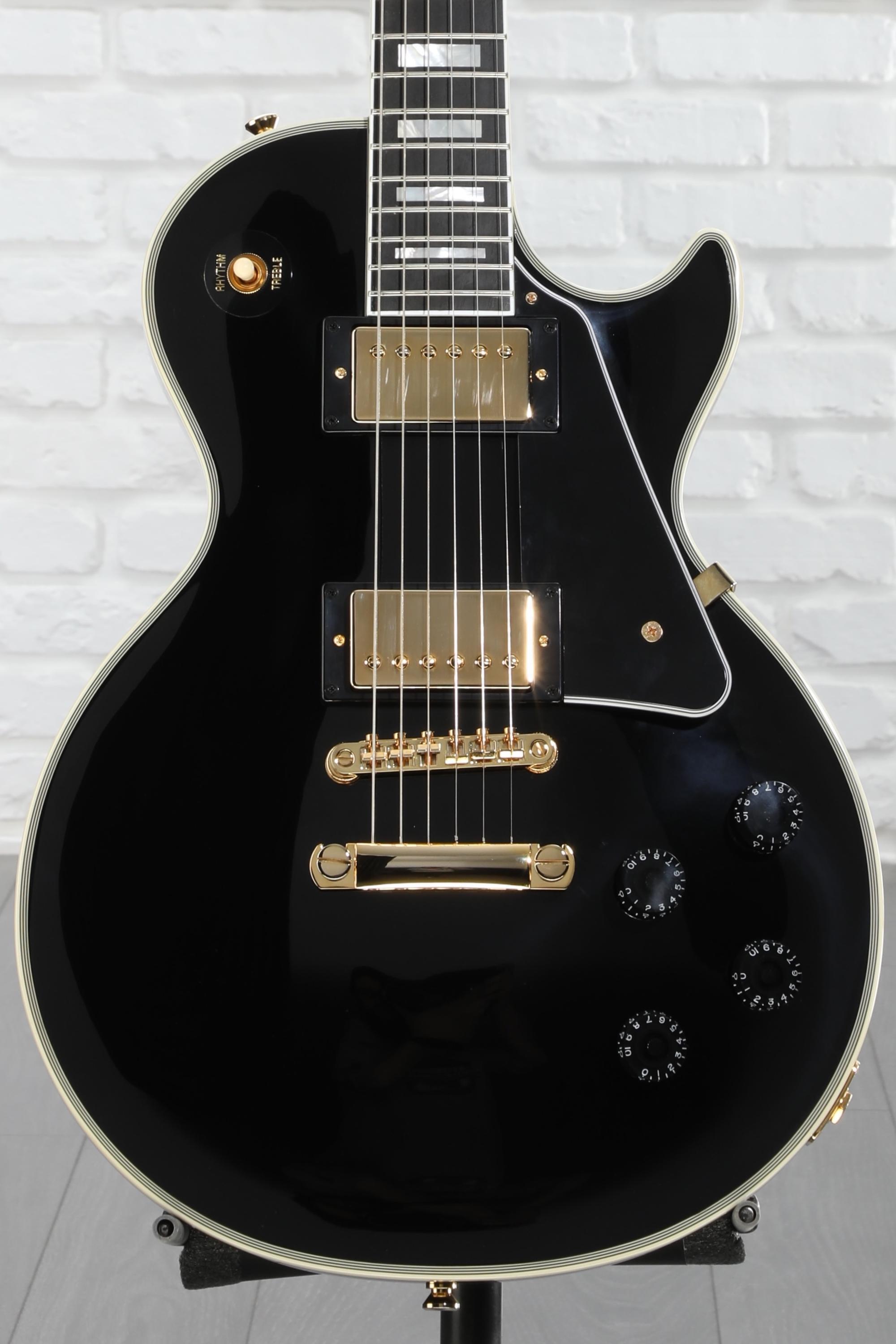 ギター epiphone by Gibson les paul custum ebony Epiphone Les Paul Custom Electric Guitar - Ebony | Sweetwater