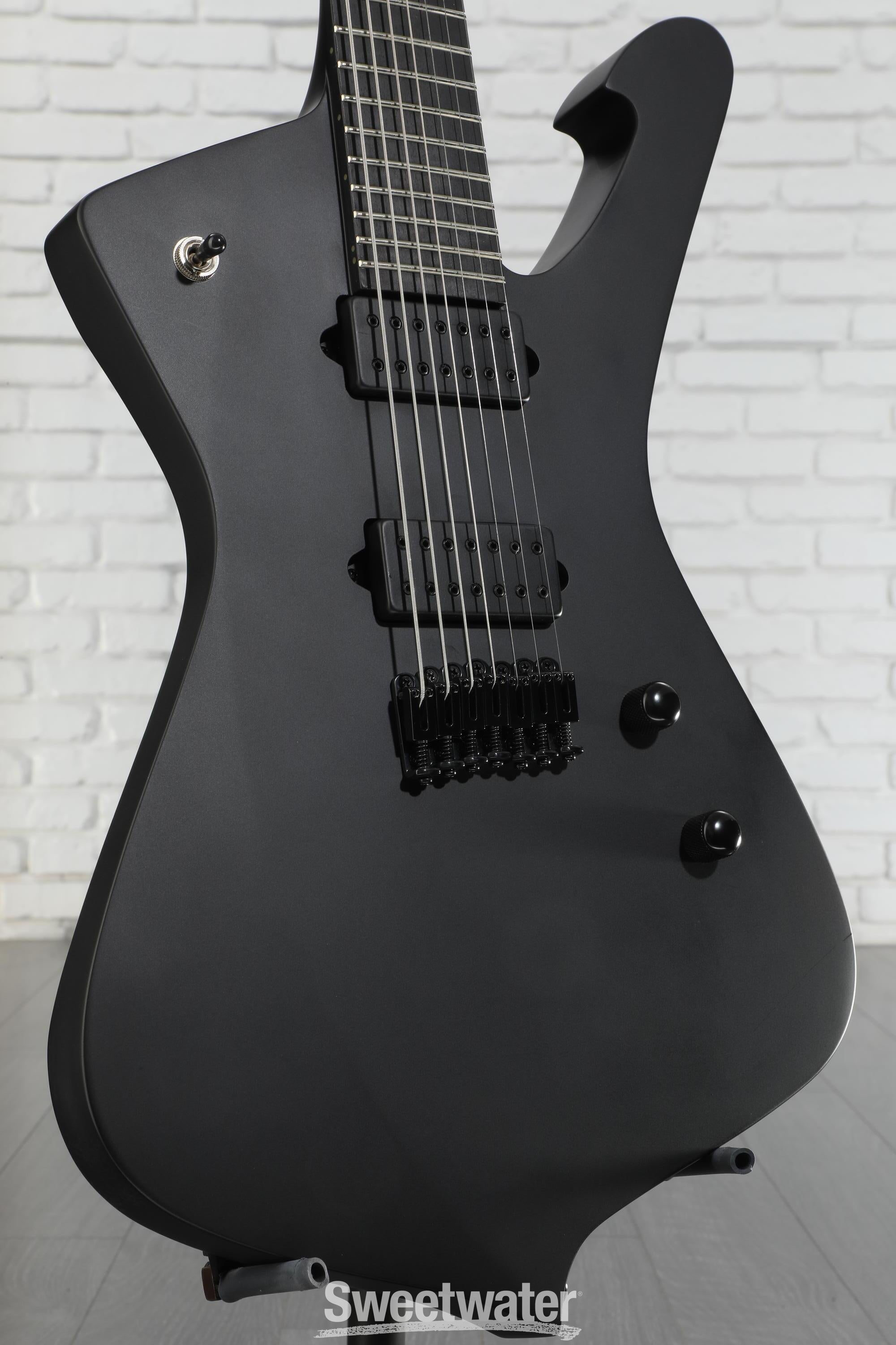 Ibanez Iron Label Iceman 7-string - Black Flat | Sweetwater