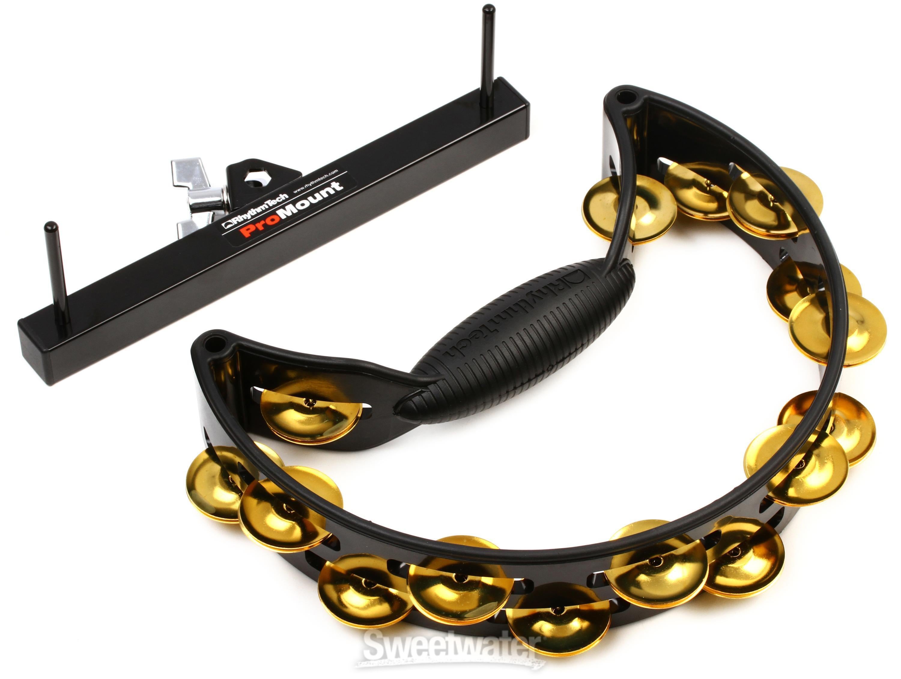 Rhythm Tech Pro Series Tambourine - Black/Black with Brass Jingles
