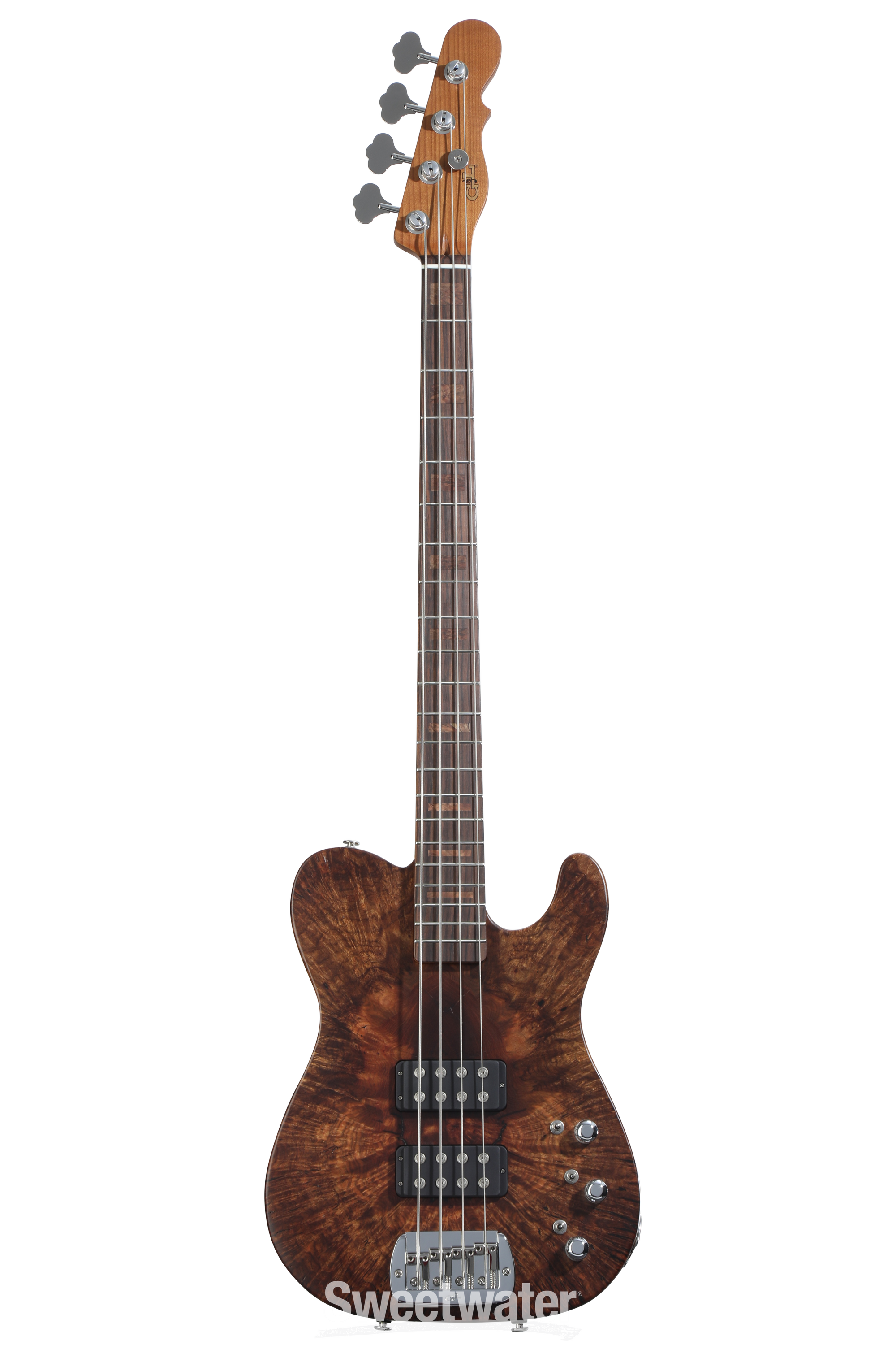 G&L Custom Shop ASAT Bass Guitar - Natural Walnut Burl | Sweetwater