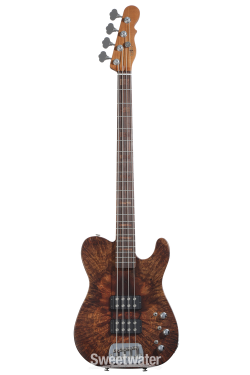 G&L Custom Shop ASAT Bass Guitar - Natural Walnut Burl | Sweetwater