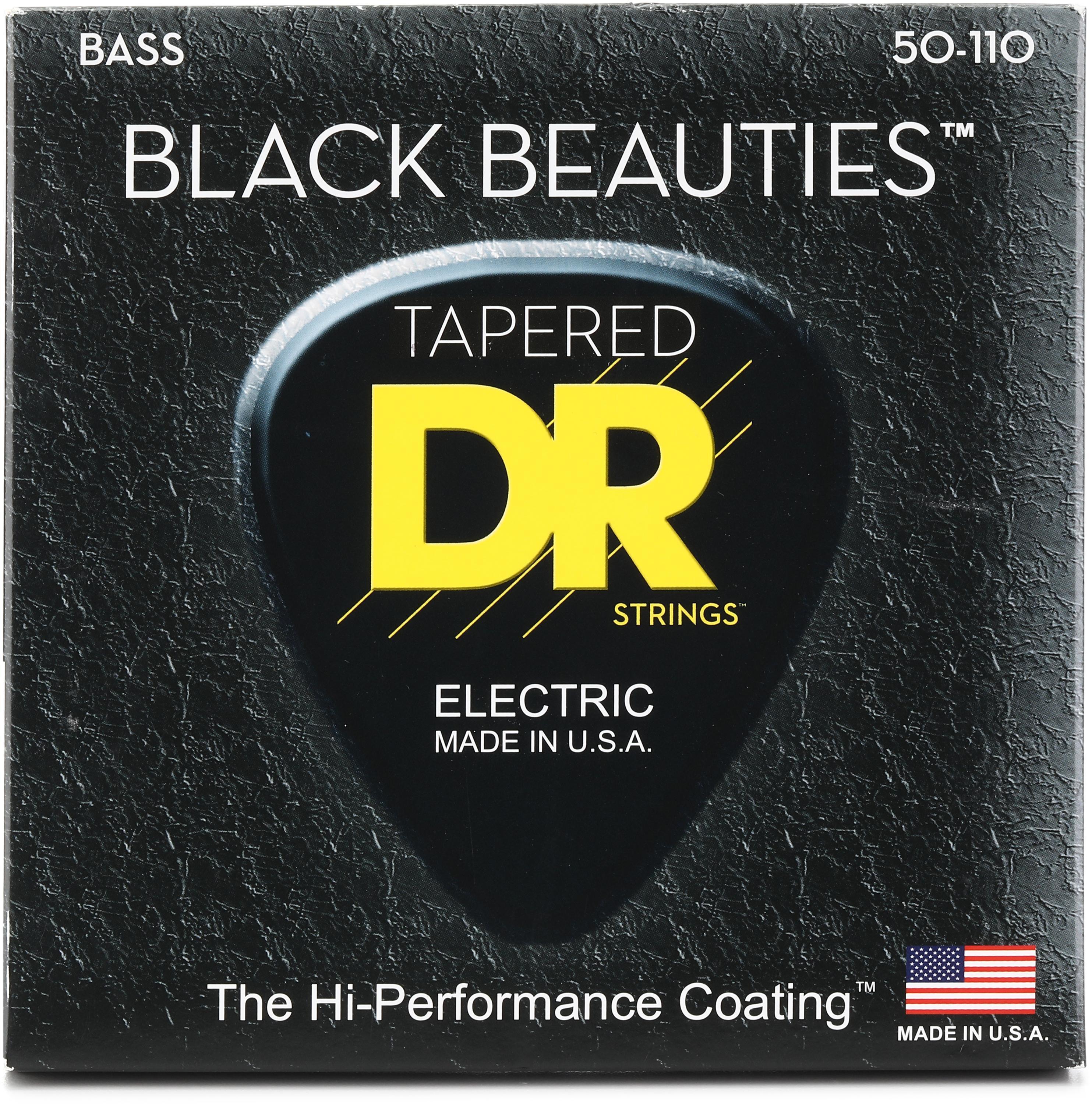 Photo of DR Strings Black Beauties Electric Bass Guitar Strings - .050-.110 Heavy