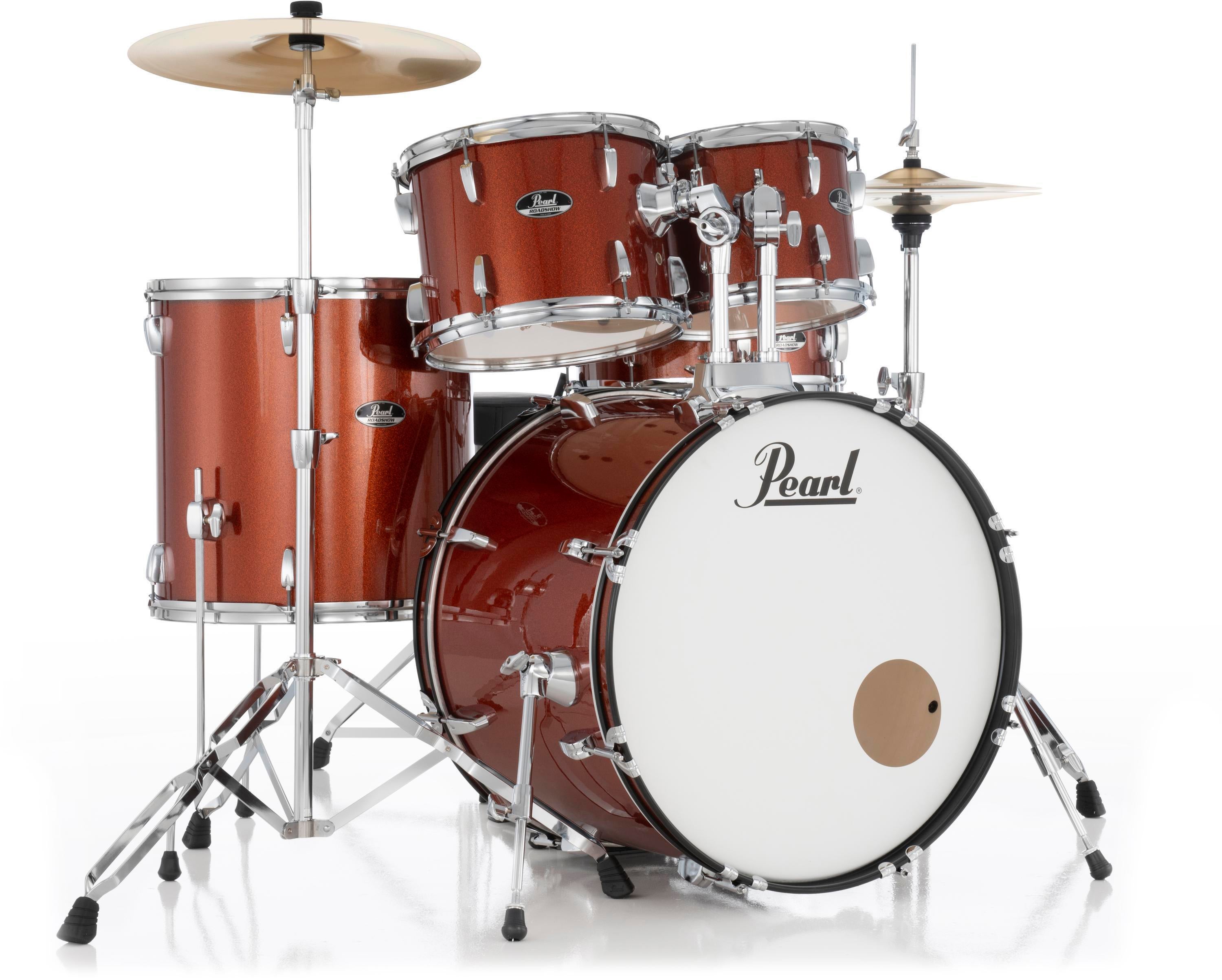 Pearl Roadshow RS525SC/C 5-piece Complete Drum Set with Cymbals - Burnt  Orange