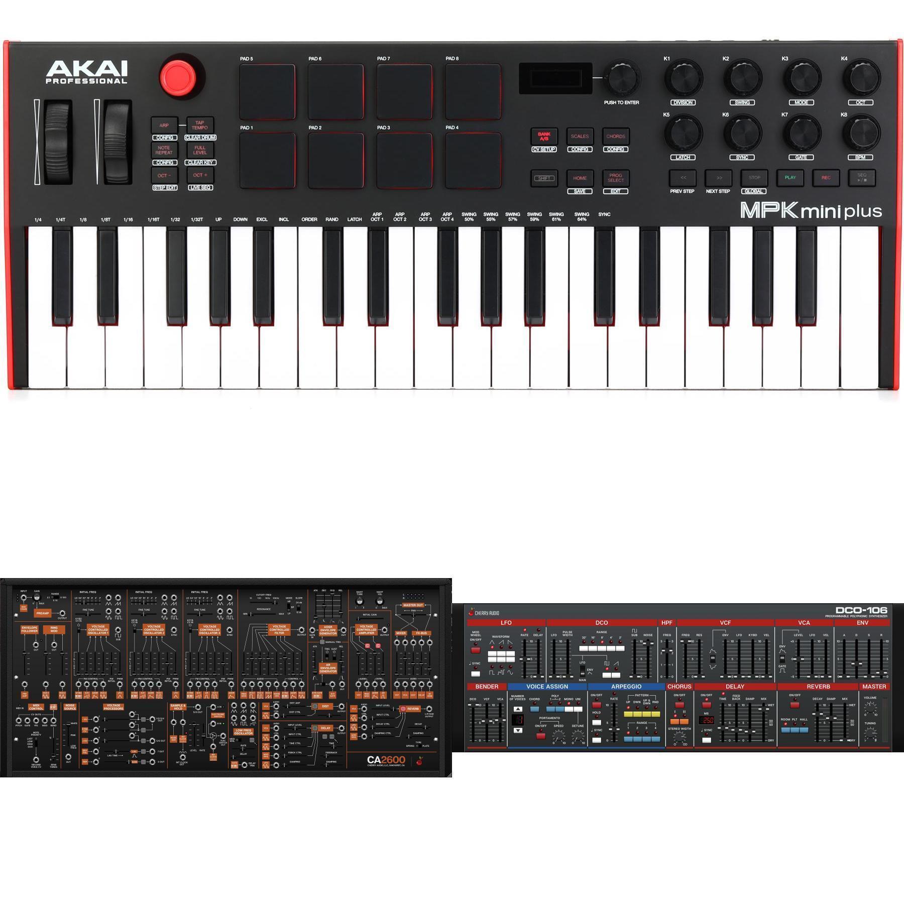 Akai Professional MPK Mini Plus 37-key Keyboard Controller and Synthesizer  Plug-ins Bundle