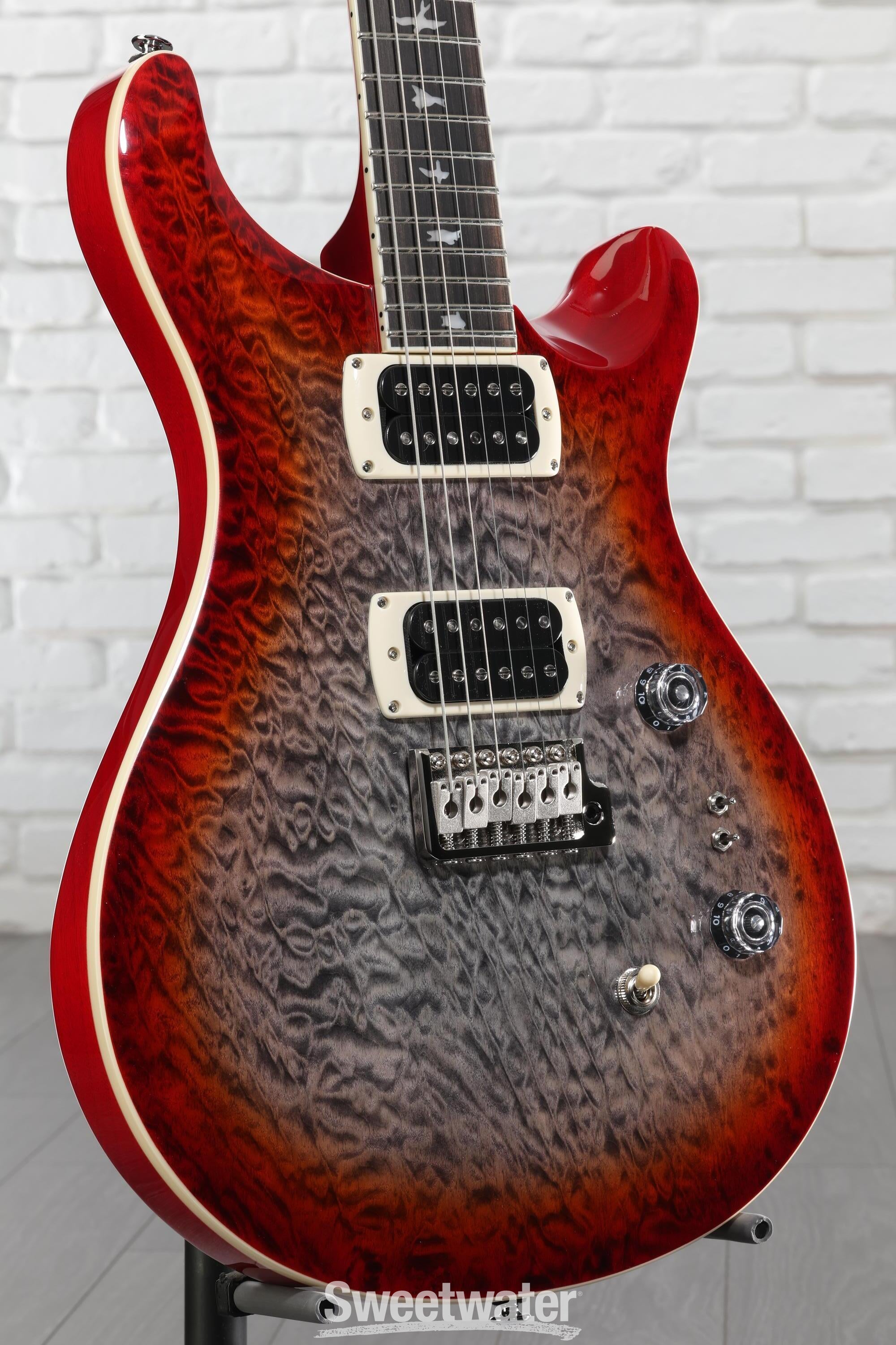 PRS SE Custom 24-08 Quilt Electric Guitar - Charcoal Cherry Burst