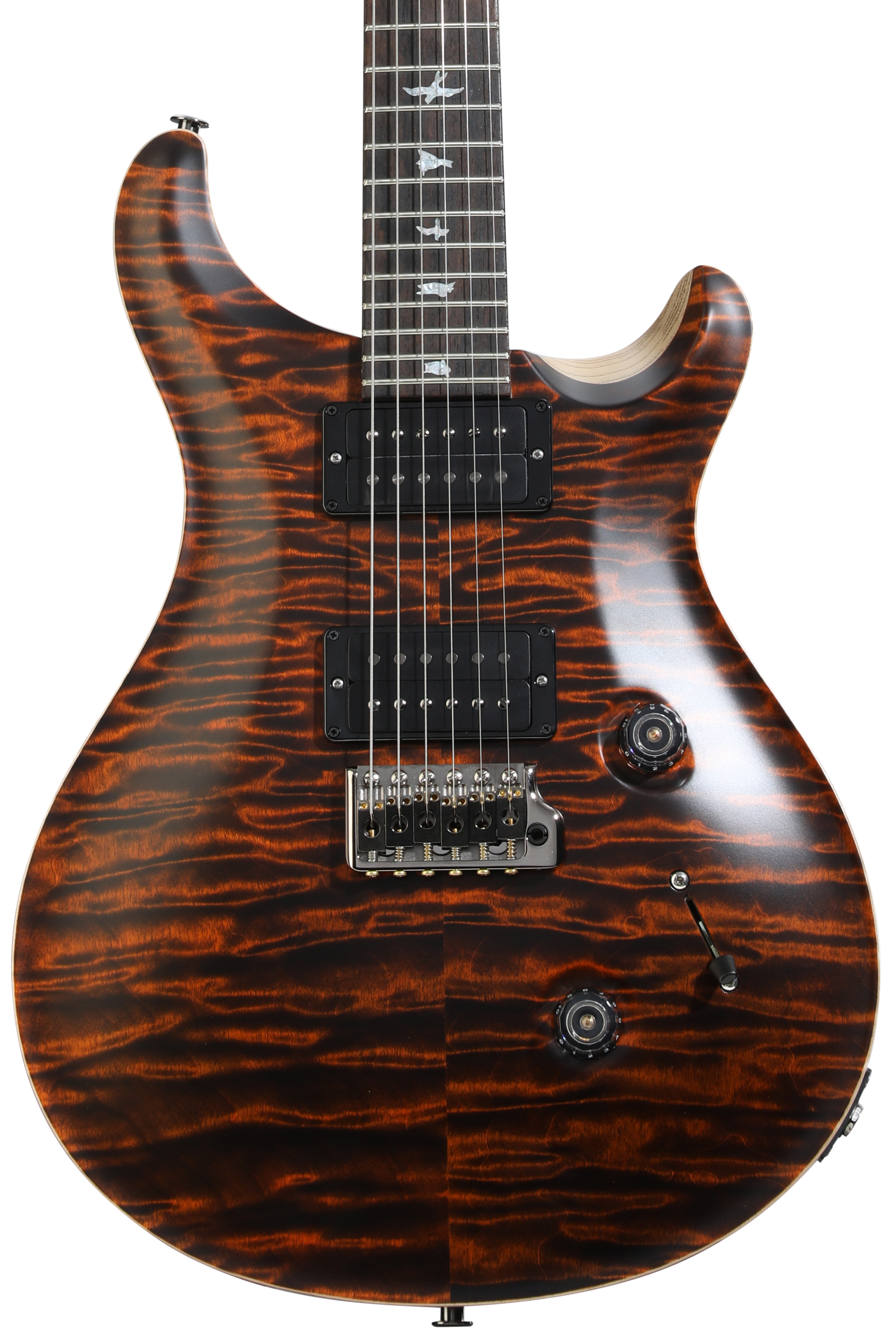 PRS Wood Library Custom 24 Electric Guitar - Orange Tiger, Natural