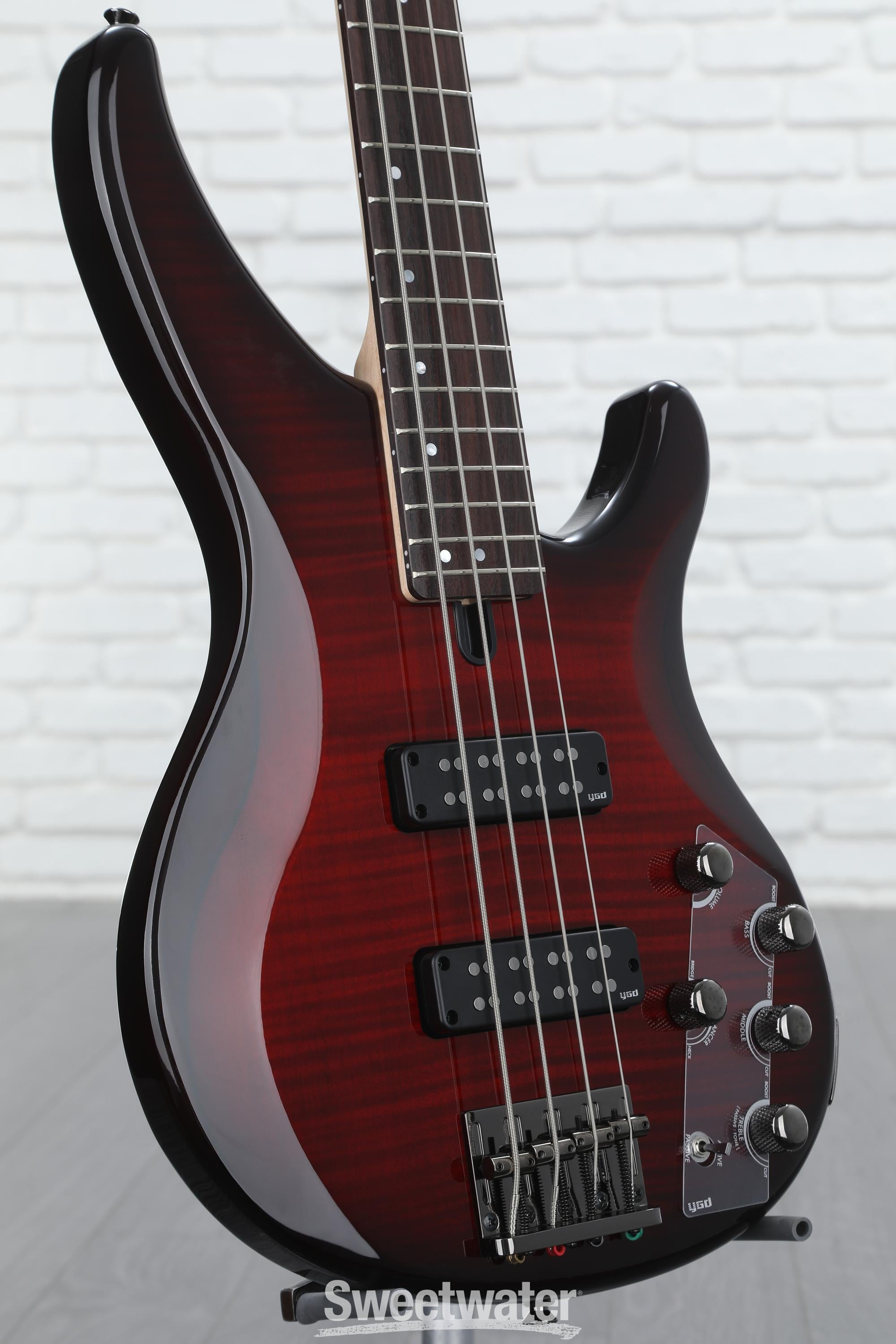 Yamaha TRBX604FM Bass Guitar - Dark Red Burst