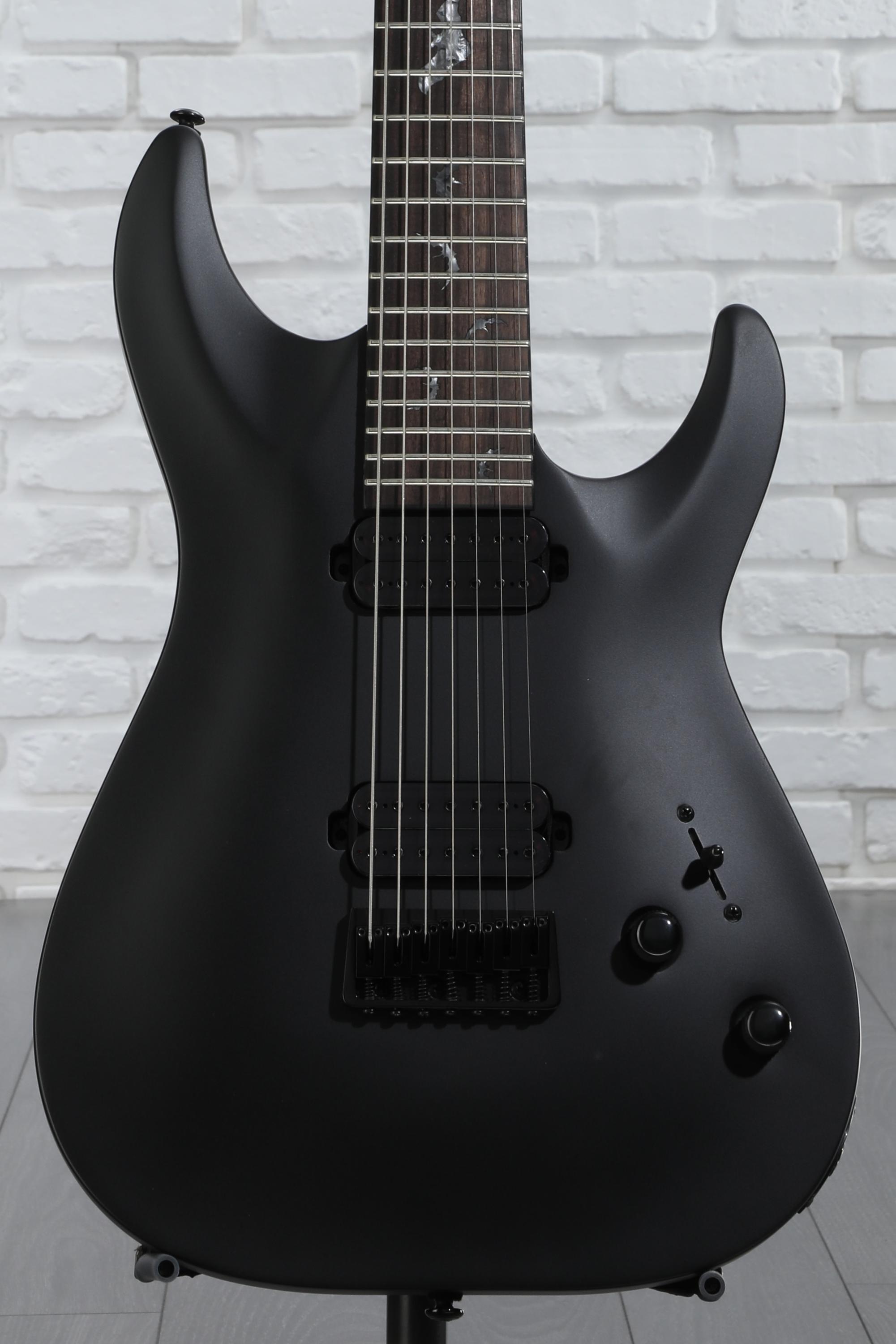Schecter Damien-7 SBK Electric Guitar - Satin Black | Sweetwater