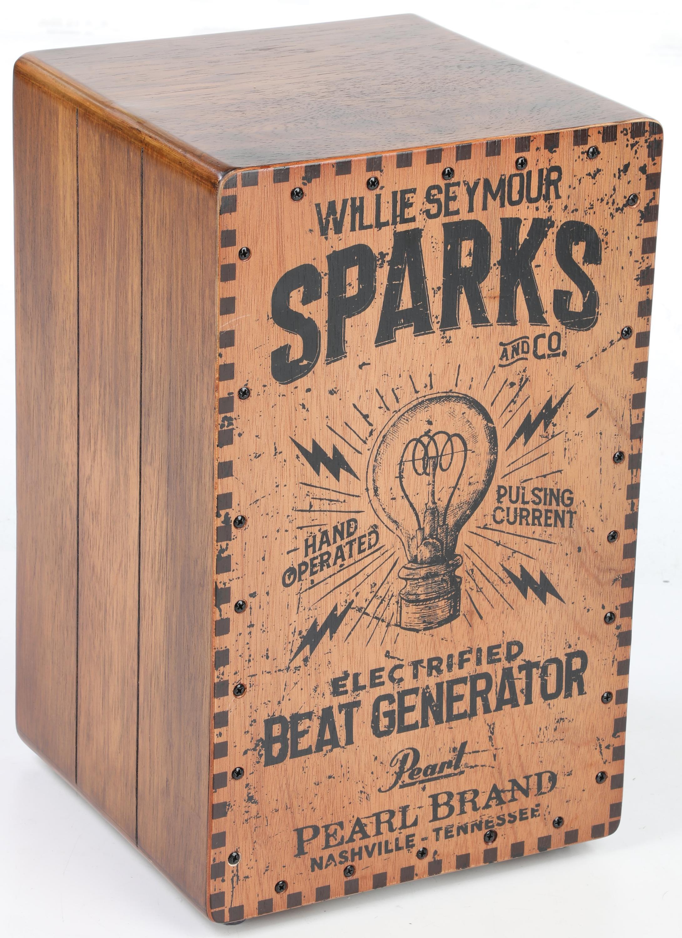 Photo of Pearl PBEC210 Electronic Crate-style Cajon - Willie Seymour Sparks Graphic Finish