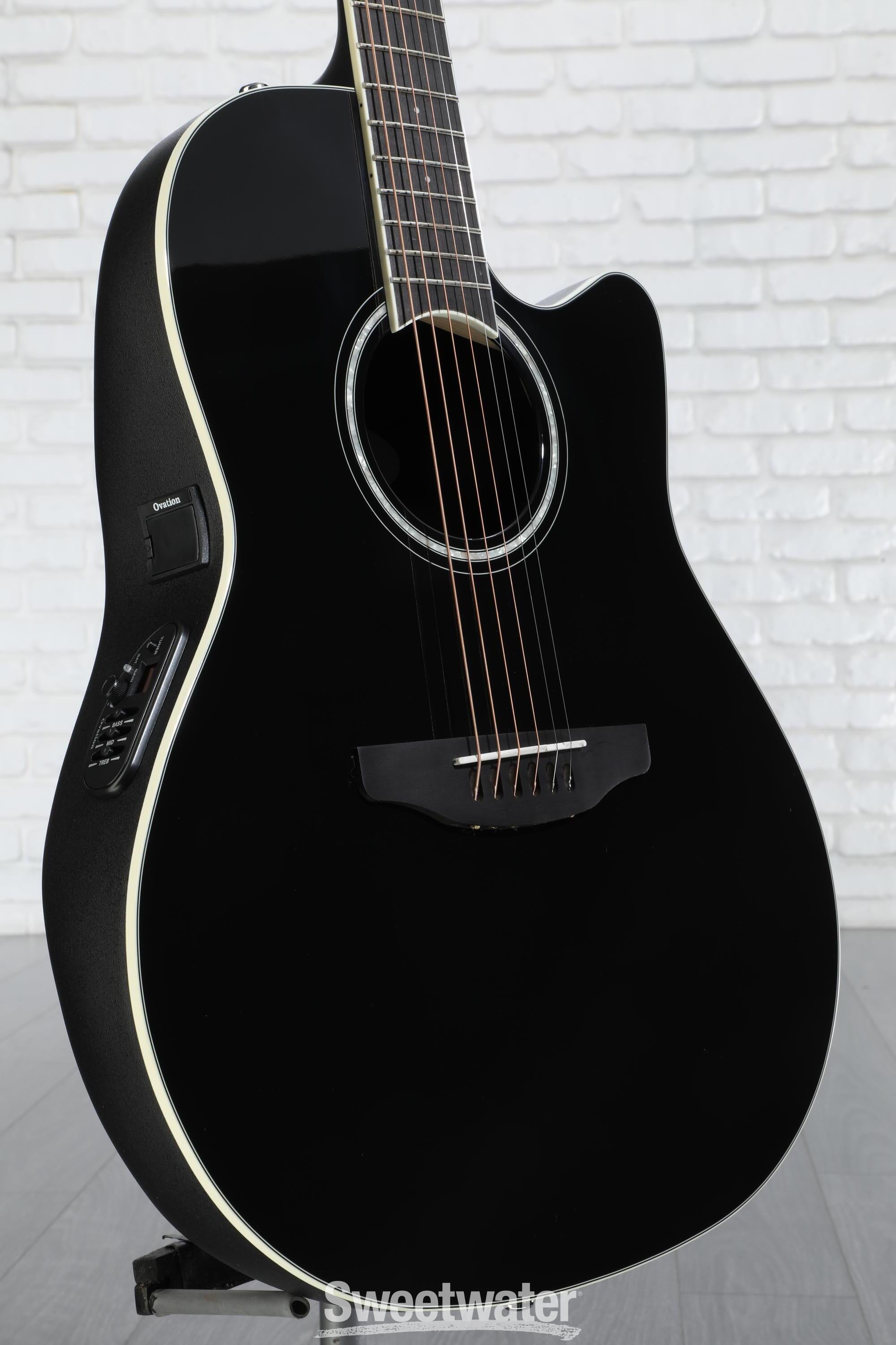 Ovation Celebrity Standard Mid-Depth Acoustic-Electric Guitar - Black