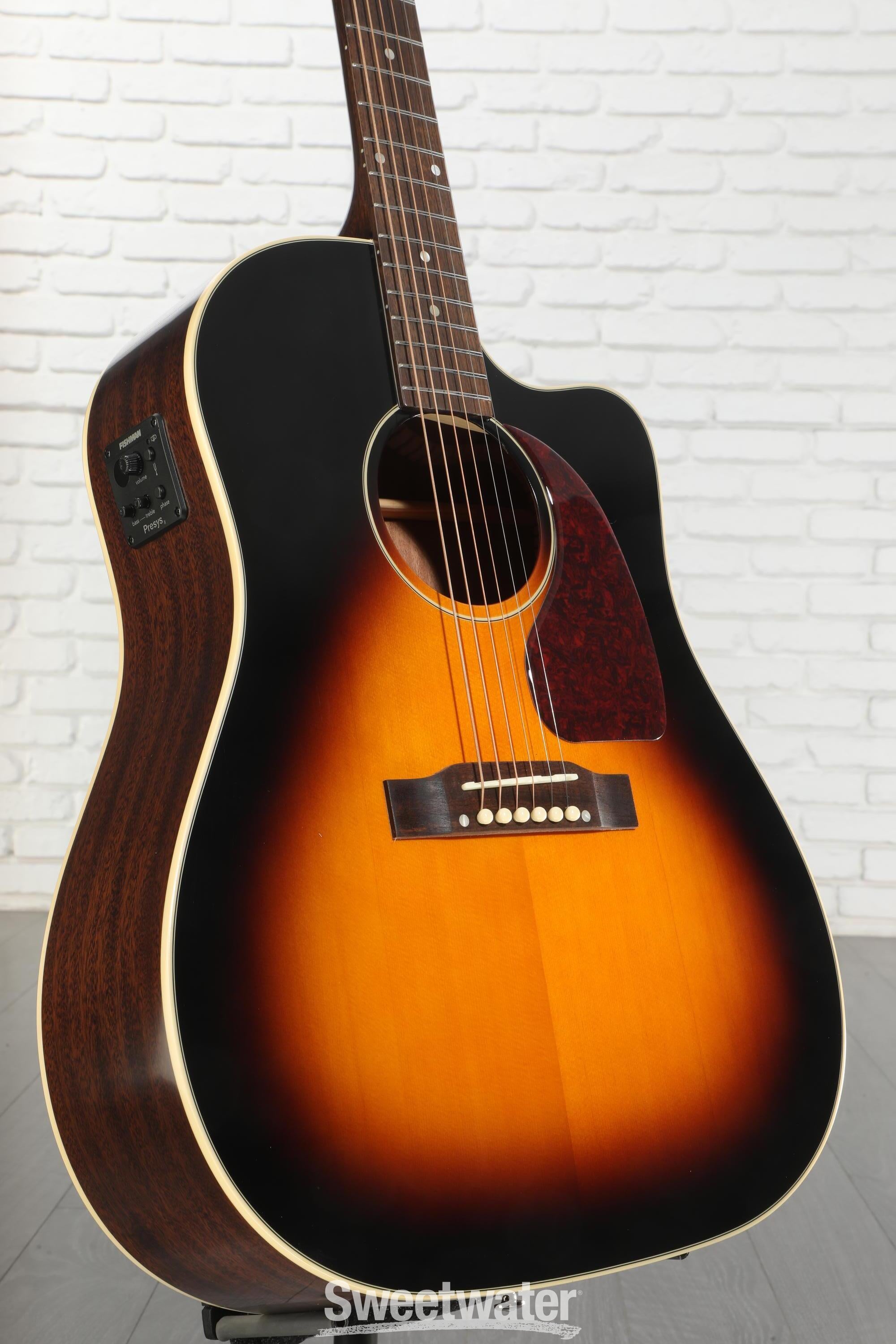 Epiphone J-45 EC Acoustic Guitar - Aged Vintage Sunburst Gloss