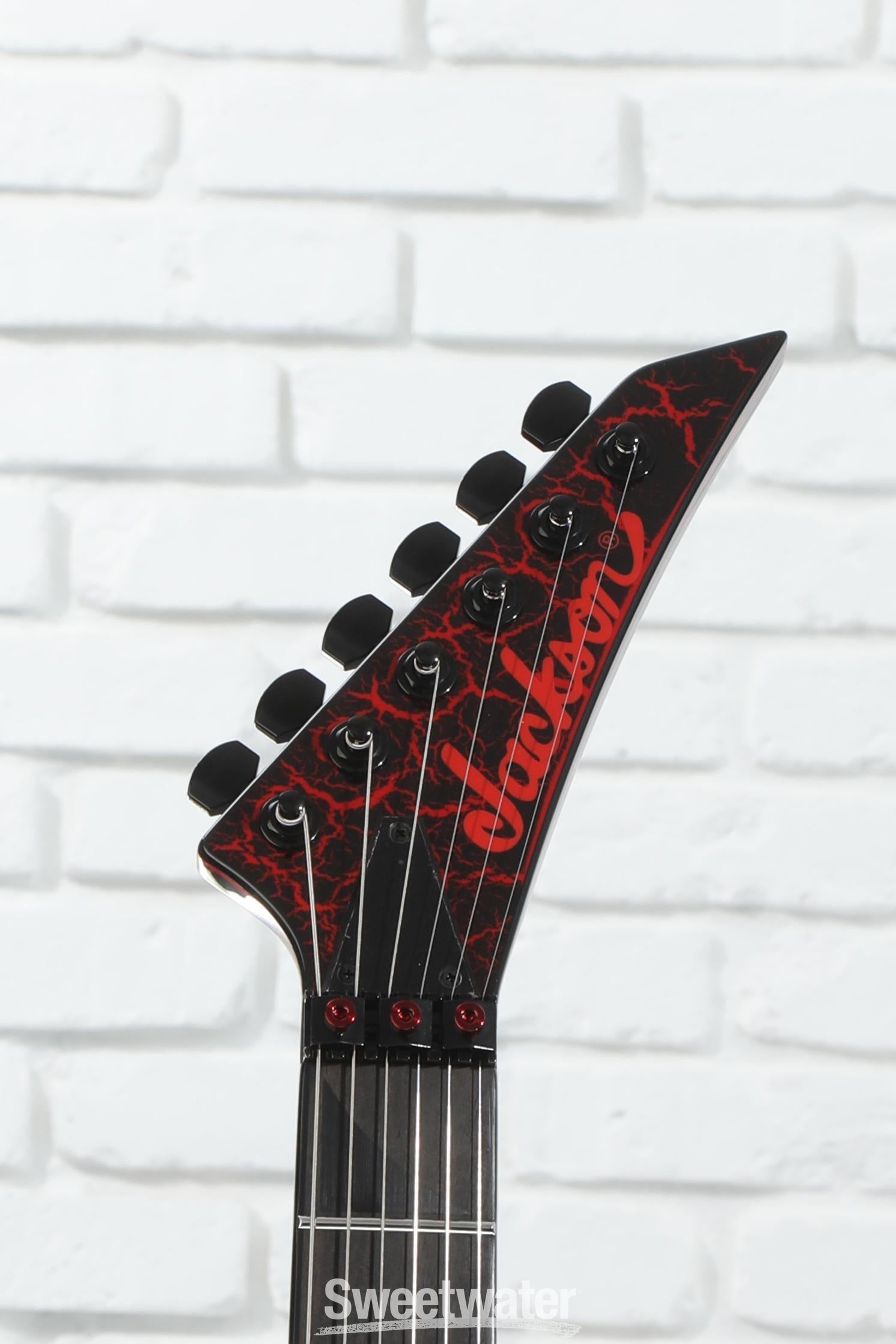 Jackson Custom Shop King V Electric Guitar - Black Crackle