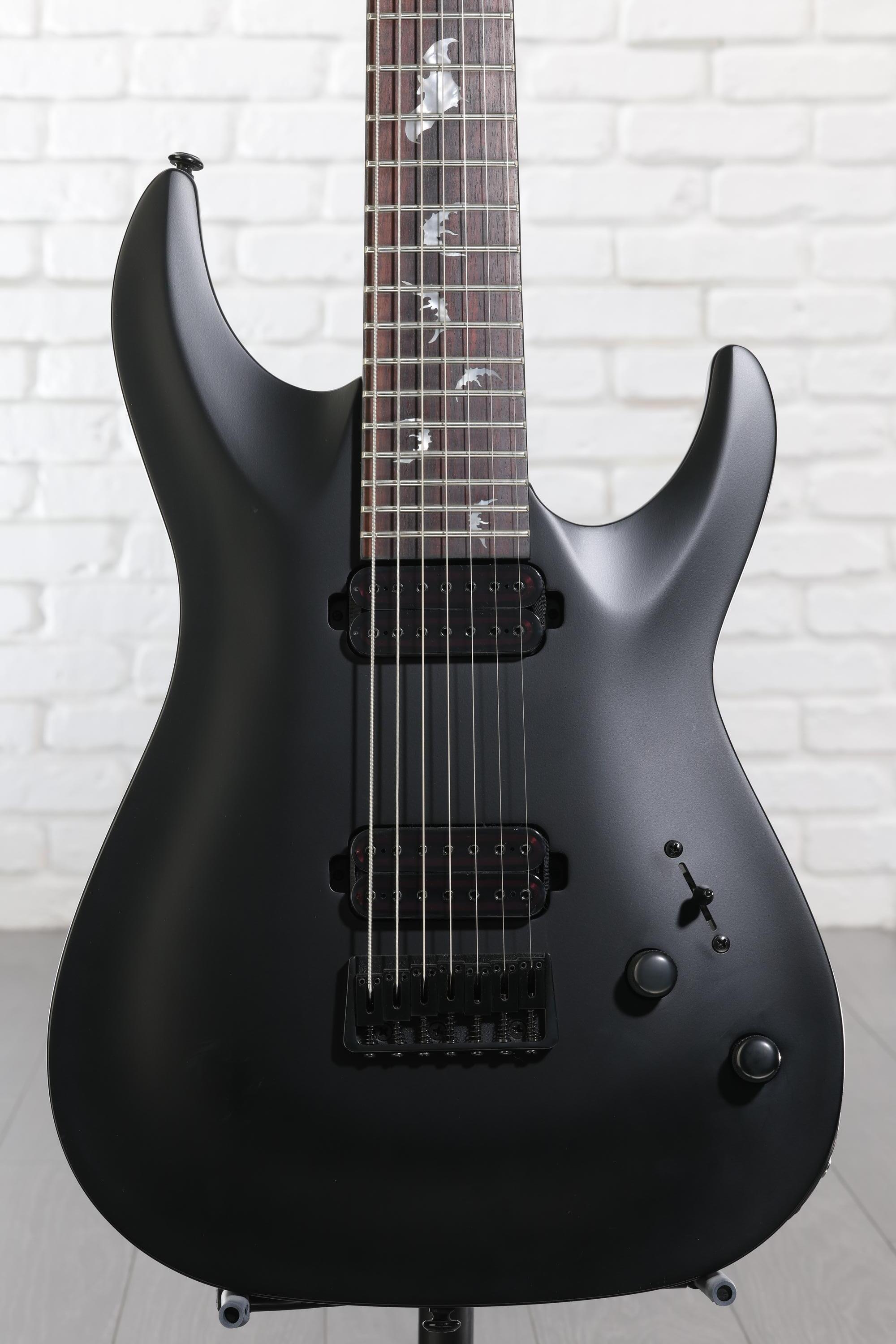 Schecter Damien-7 SBK Electric Guitar - Satin Black | Sweetwater