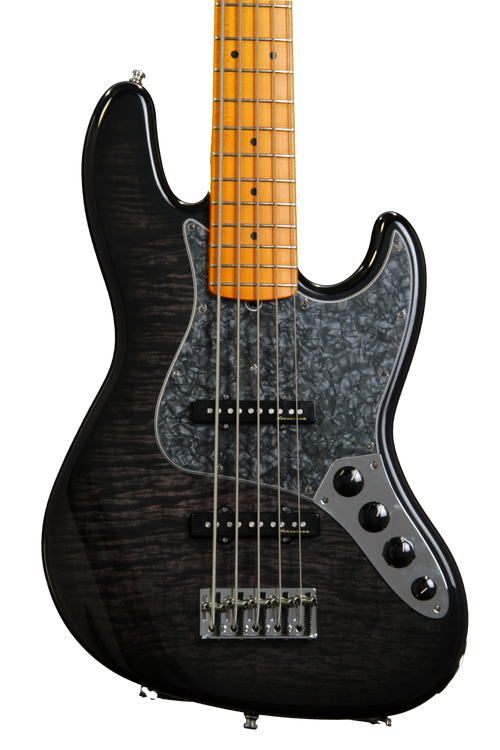 Fender Custom Shop Custom Classic Jazz Bass V - Ebony Transparent