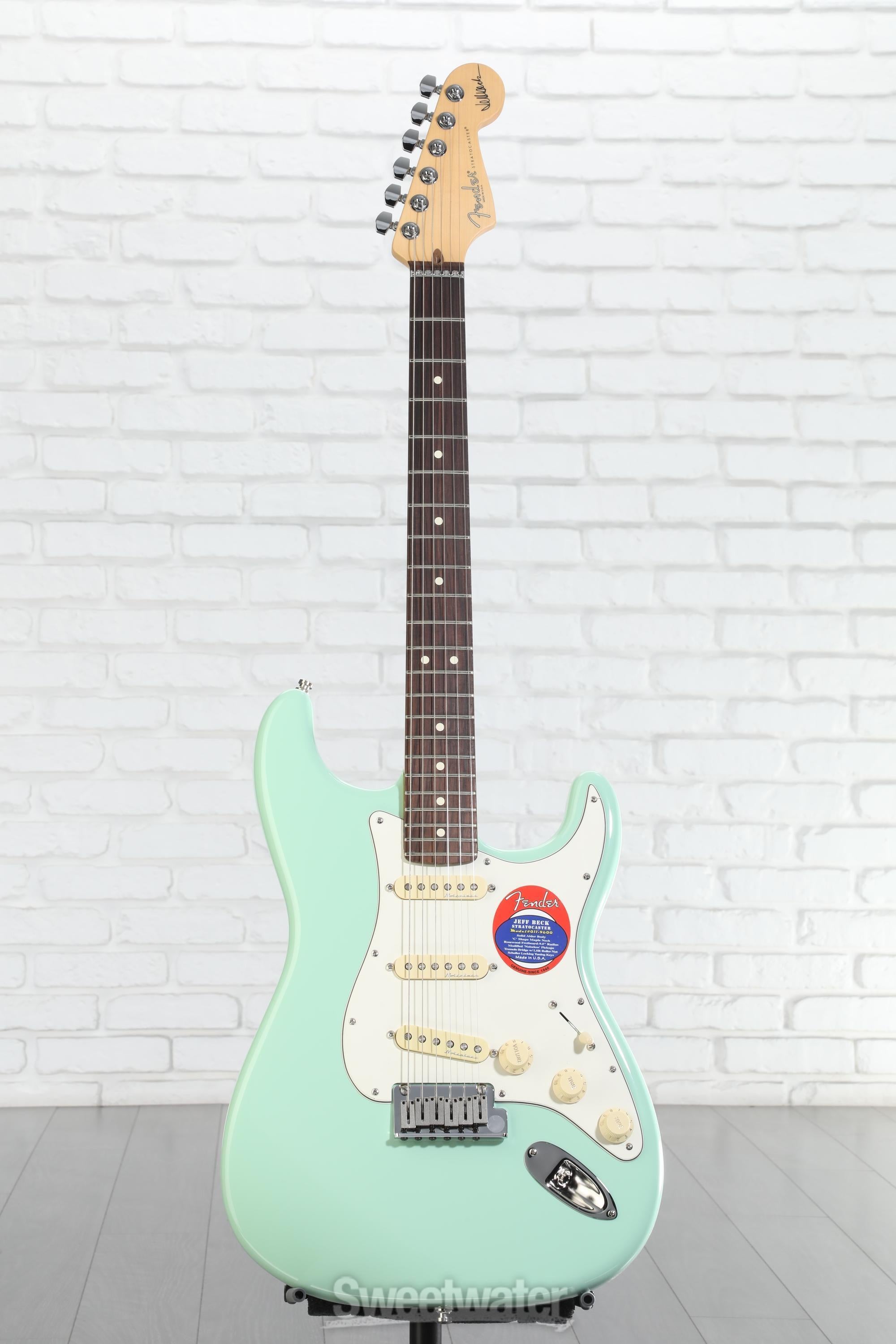 ギター Fender USA Jeff Beck Stratocaster Fender Jeff Beck Stratocaster - Surf Green with Rosewood