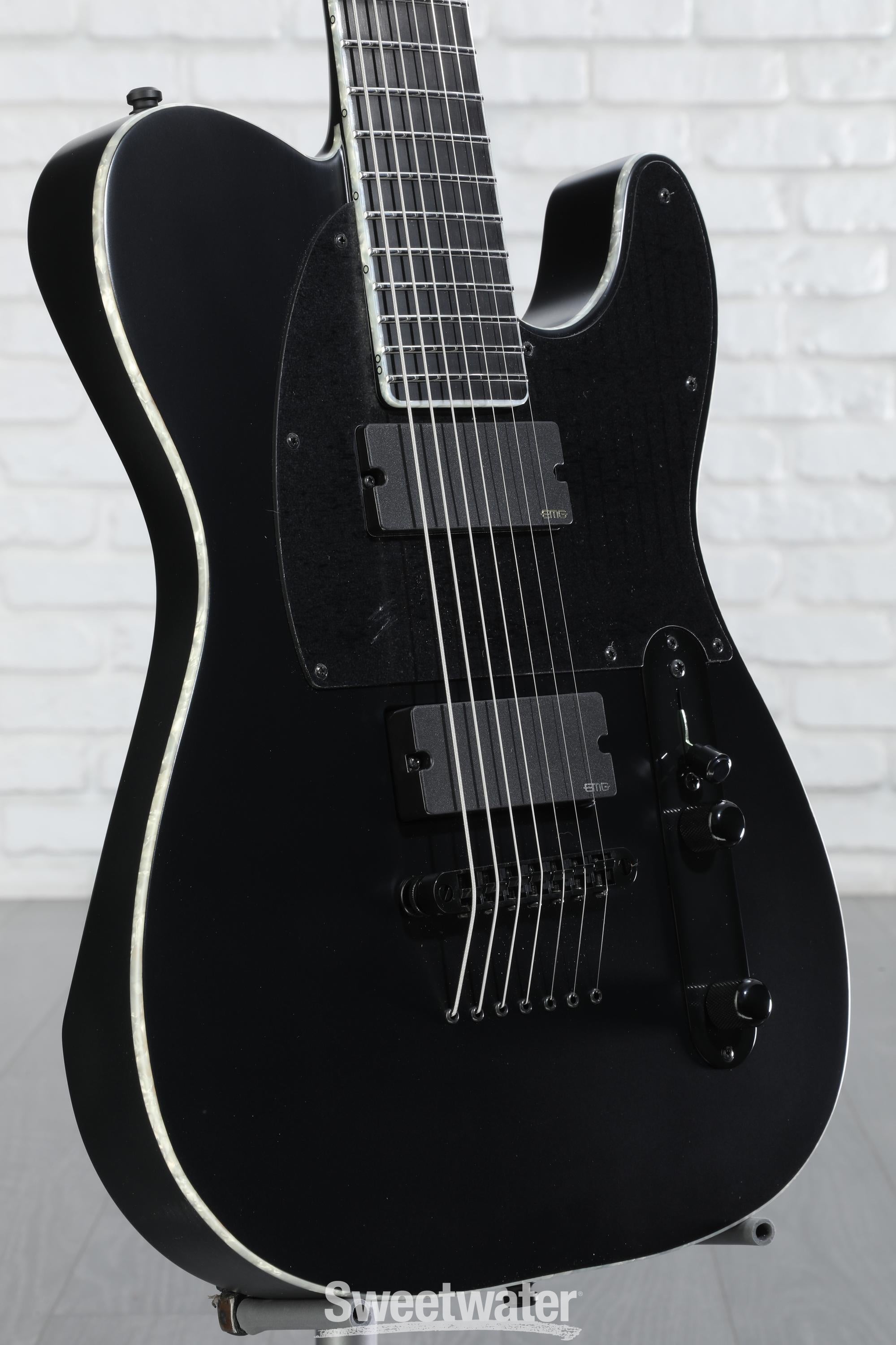 ESP E-II T-B7 Baritone Electric Guitar - Black Satin | Sweetwater