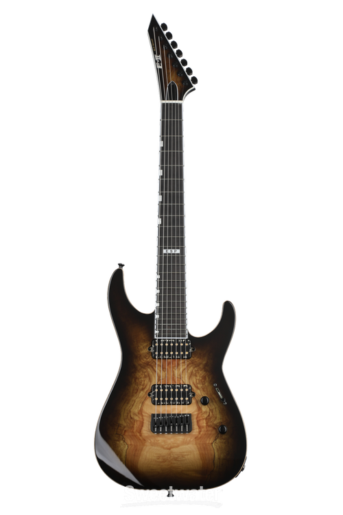 ESP E-II M-II-7 NT 7-String Electric Guitar - Dark Brown Natural Burst