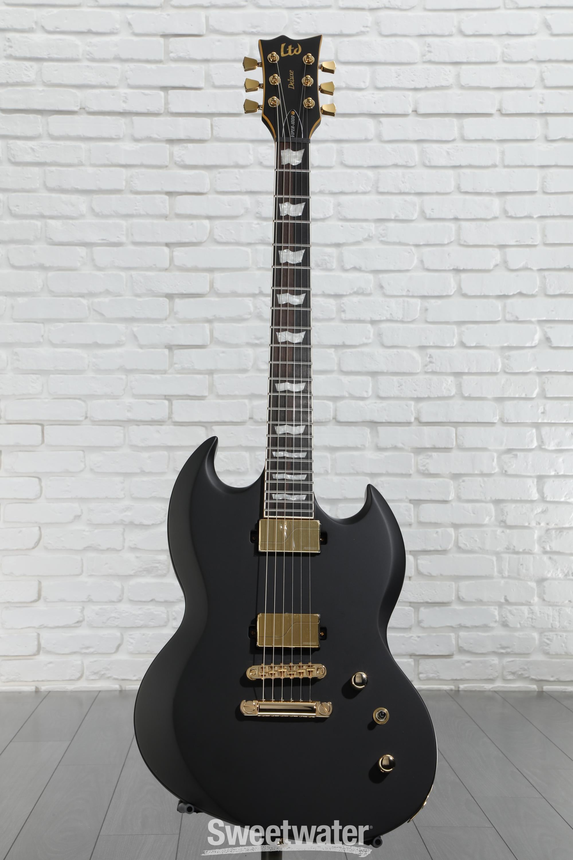 ESP Viper ブラック ESP USA Viper Black Aqua Sunburst 6-String Electric Guitar