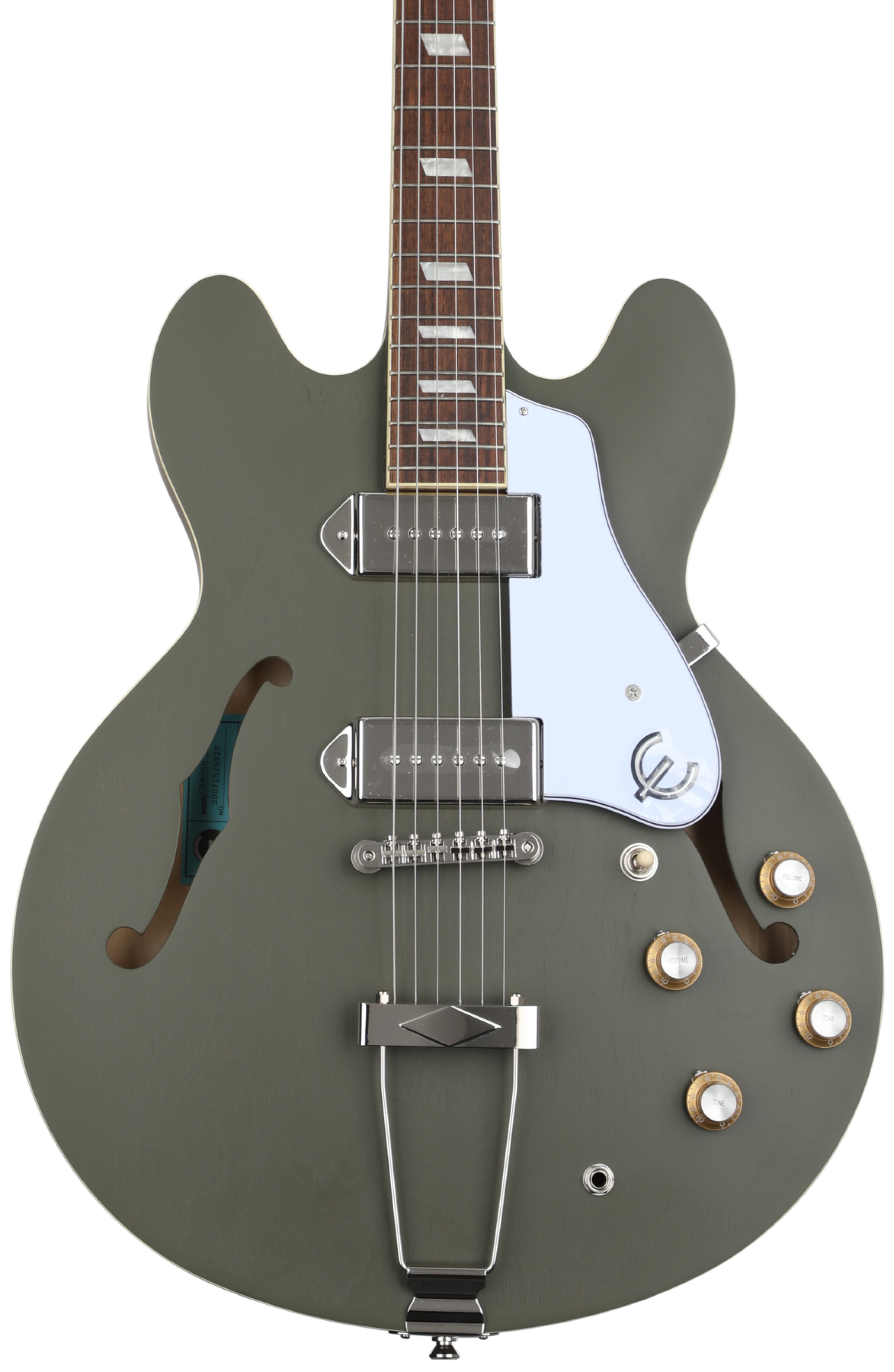 ギター Epiphone Casino Worn Olive Dra Epiphone Casino Worn Hollowbody - Worn Olive Drab | Cream City Music