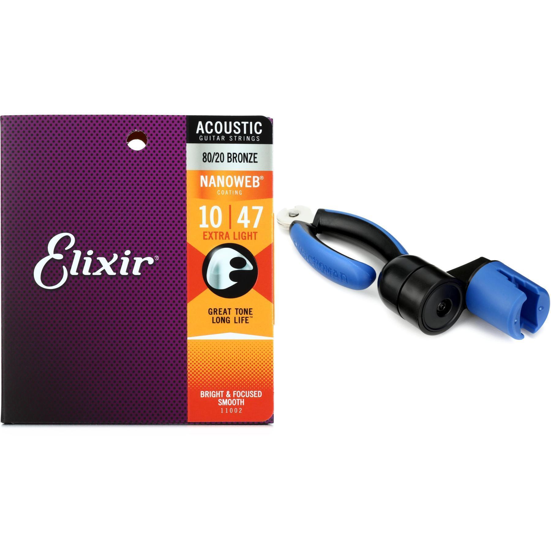 Elixir Strings 11002 Nanoweb 80/20 Acoustic Guitar Strings with String