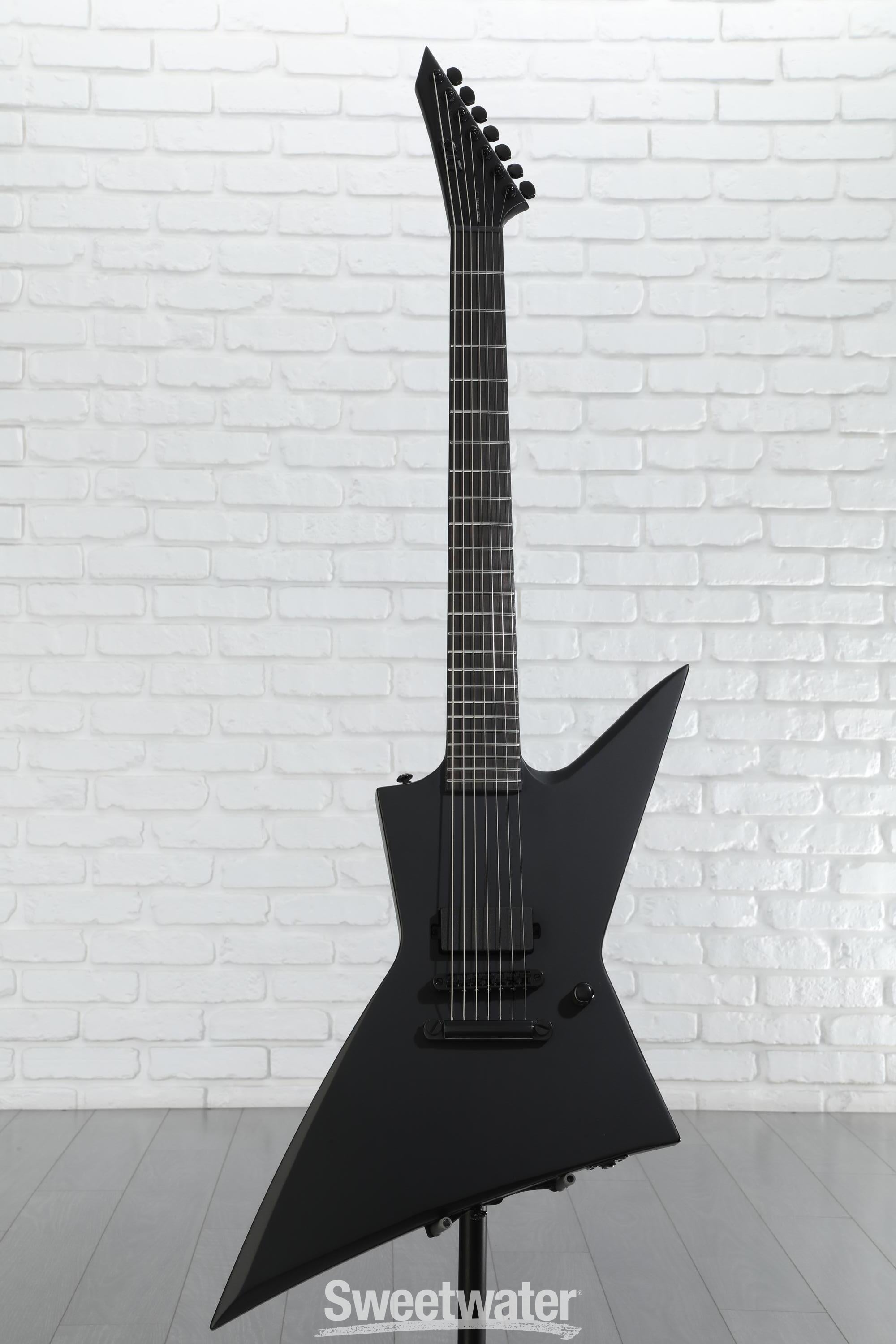 ESP LTD EX-7 Baritone Black Metal Electric Guitar - Black
