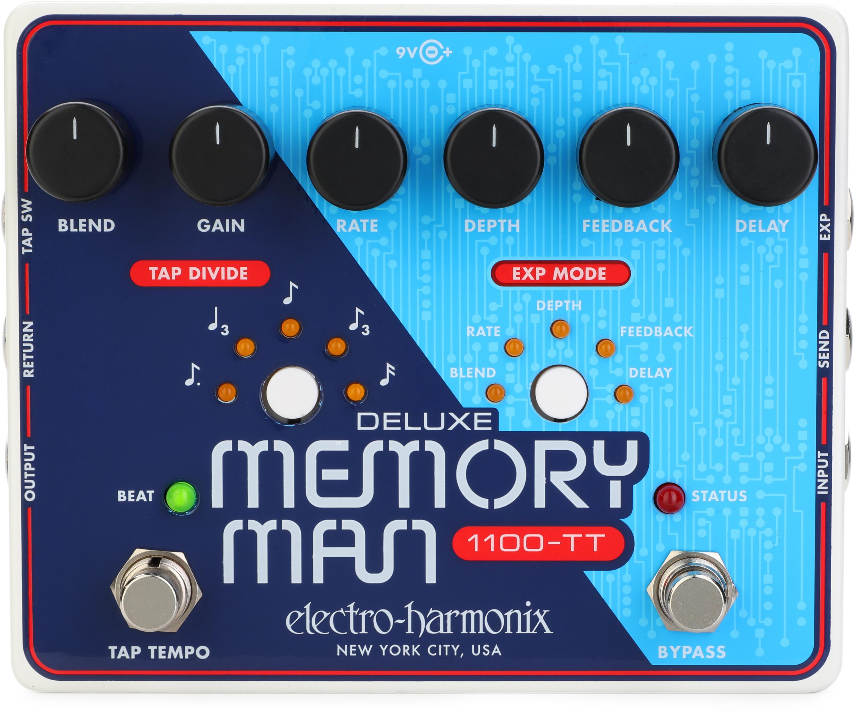 Electro-Harmonix Deluxe Memory Man 1100-TT Delay Pedal with 