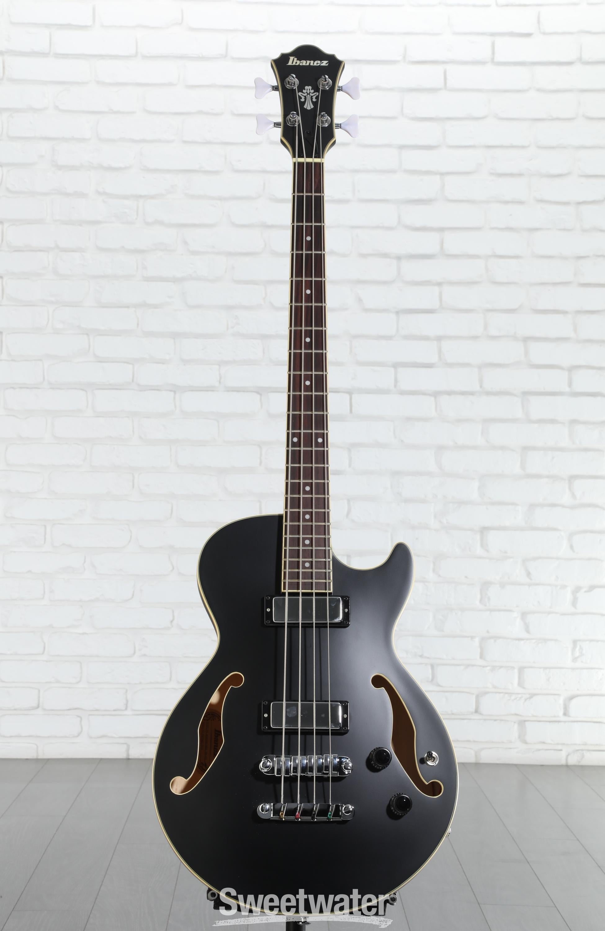 Ibanez AGB200 Semi-hollow Bass Guitar - Black Flat | Sweetwater