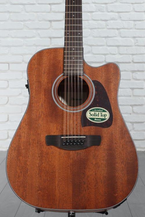 Ibanez AW5412CE 12-string Acoustic-electric Guitar - Open Pore Natural