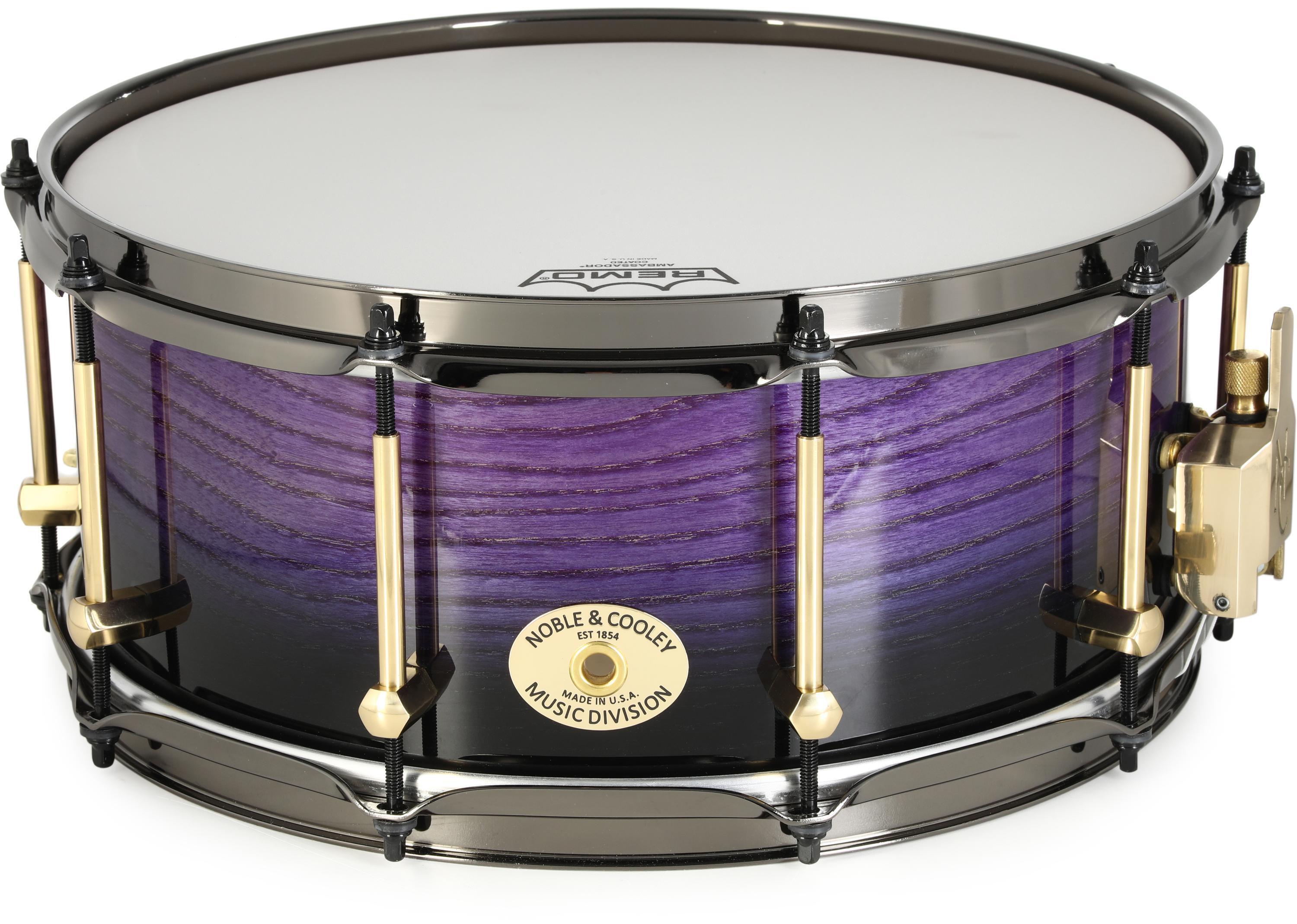 Noble & Cooley Solid Shell Ash Snare Drum - 6 inch x 14 inch, Purple Satin  Black Fade Gloss | Sweetwater