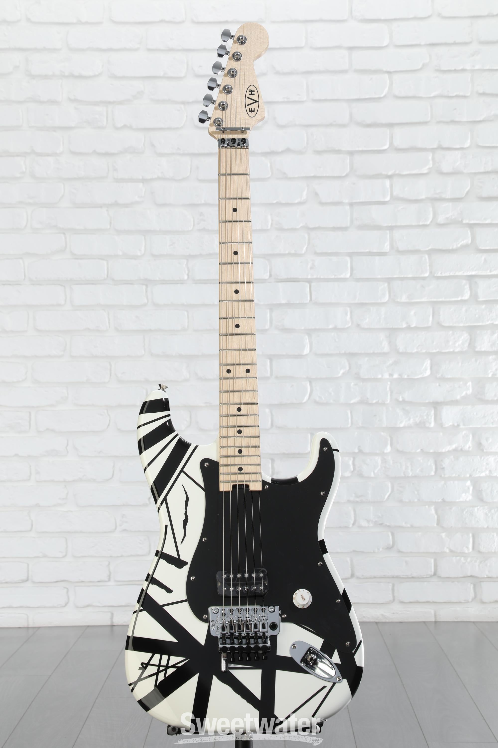EVH Striped Series - White w/ Black Stripes | Sweetwater