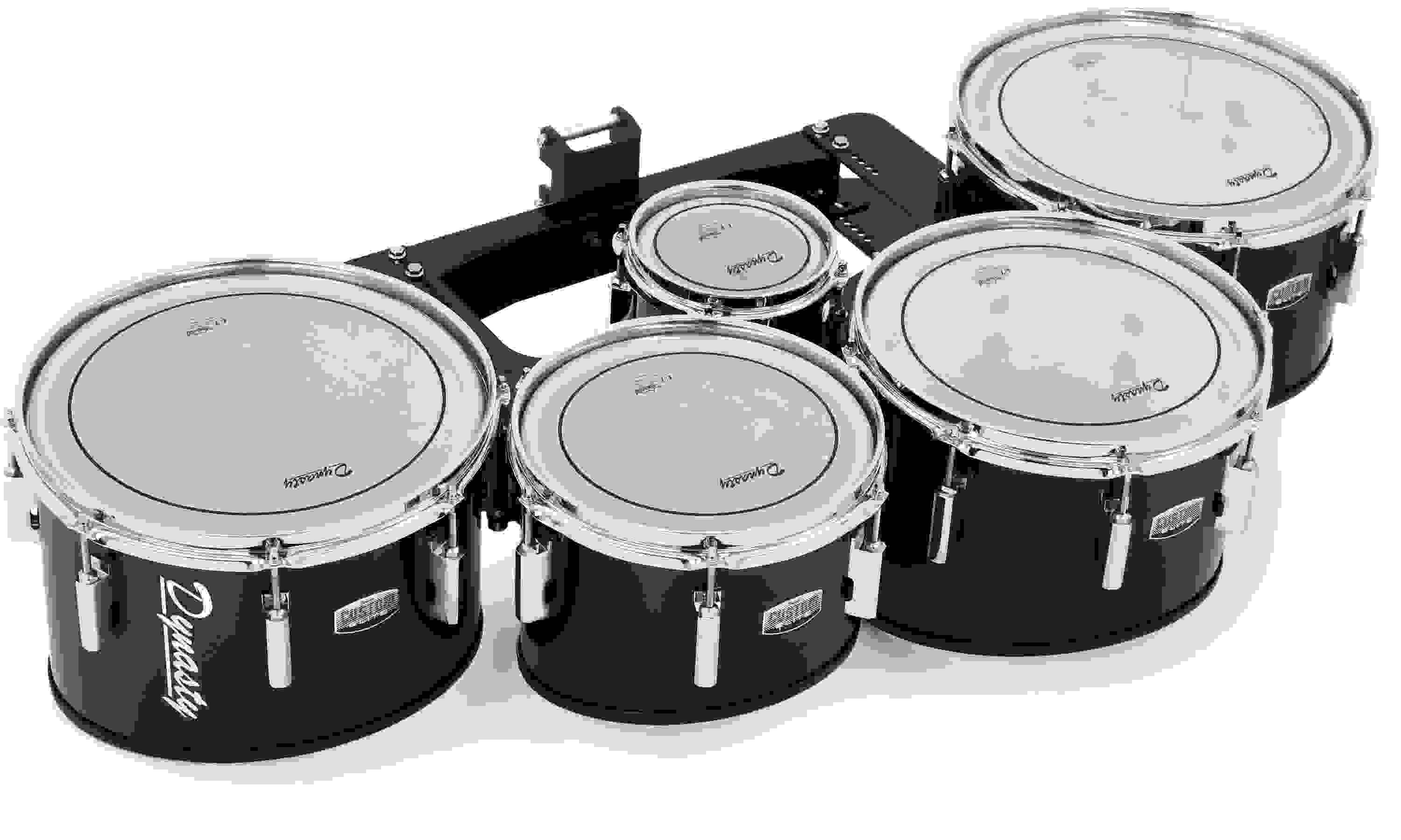 Dynasty Custom Elite MultiTenor Marching Drums, Quint Black Sweetwater