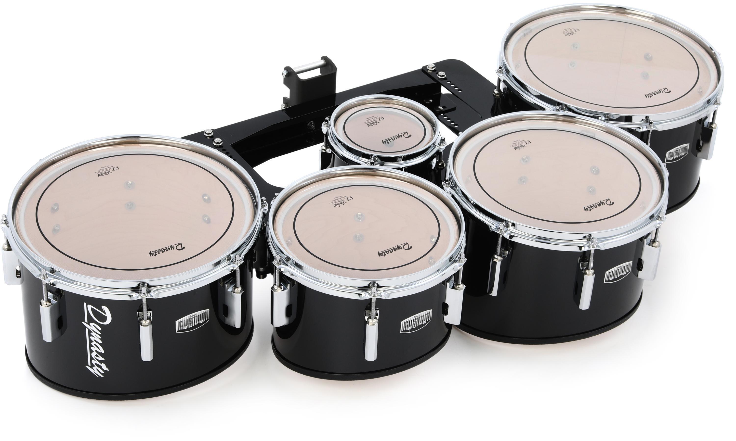 Dynasty Custom Elite MultiTenor Marching Drums, Quint Black Sweetwater