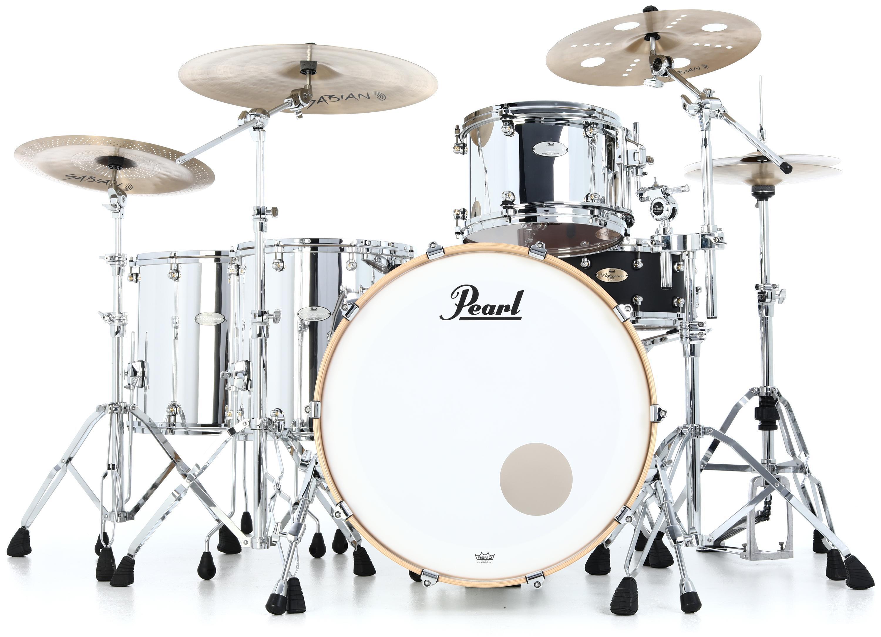 Photo of Pearl Music City Custom Reference One 4-piece Shell Pack - Mirror Chrome