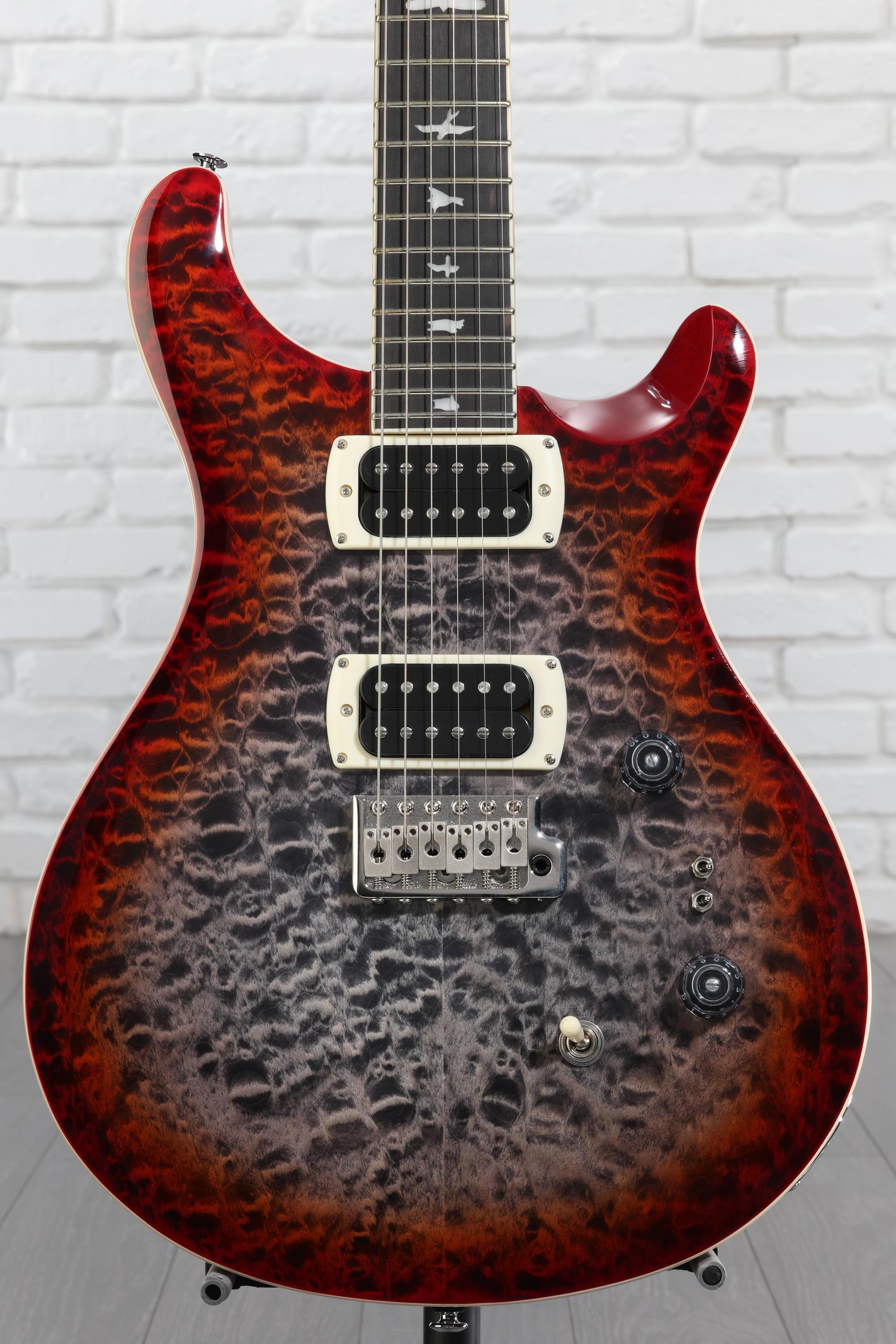 PRS SE Custom 24-08 Quilt Electric Guitar - Charcoal Cherry Burst