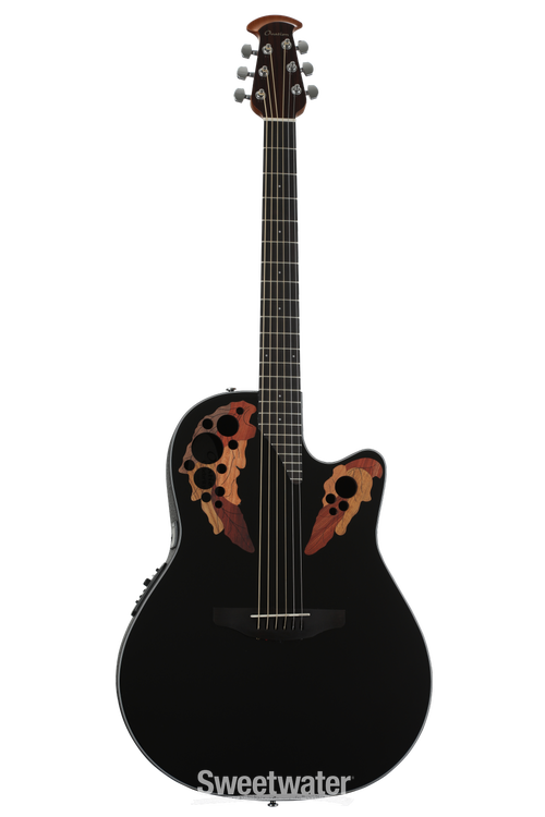 Ovation Elite Celebrity Mid-Depth Acoustic-Electric Guitar - Black