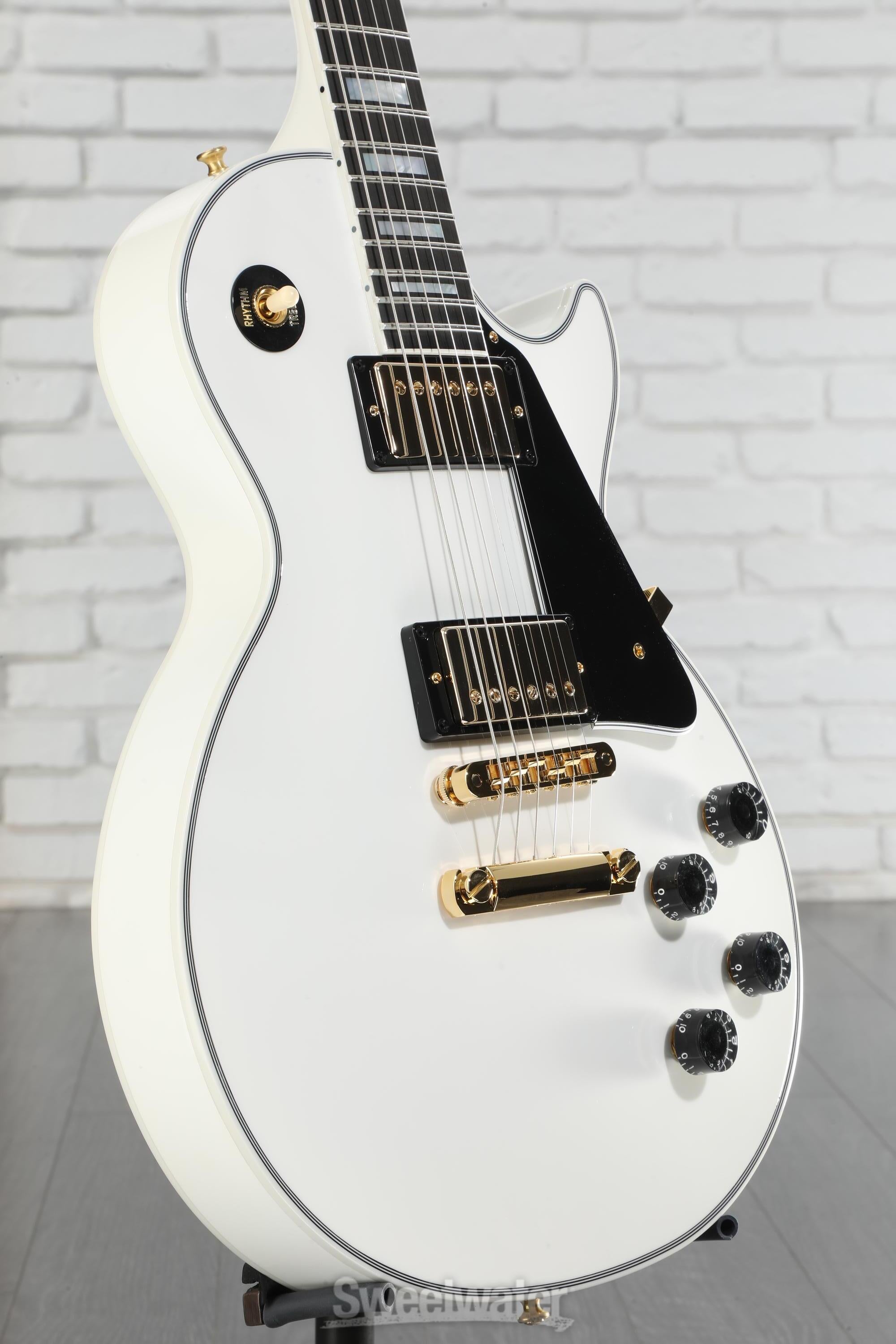 ギター Les Paul Custom Alpine White Gibson Custom Les Paul Custom Electric Guitar - Alpine White