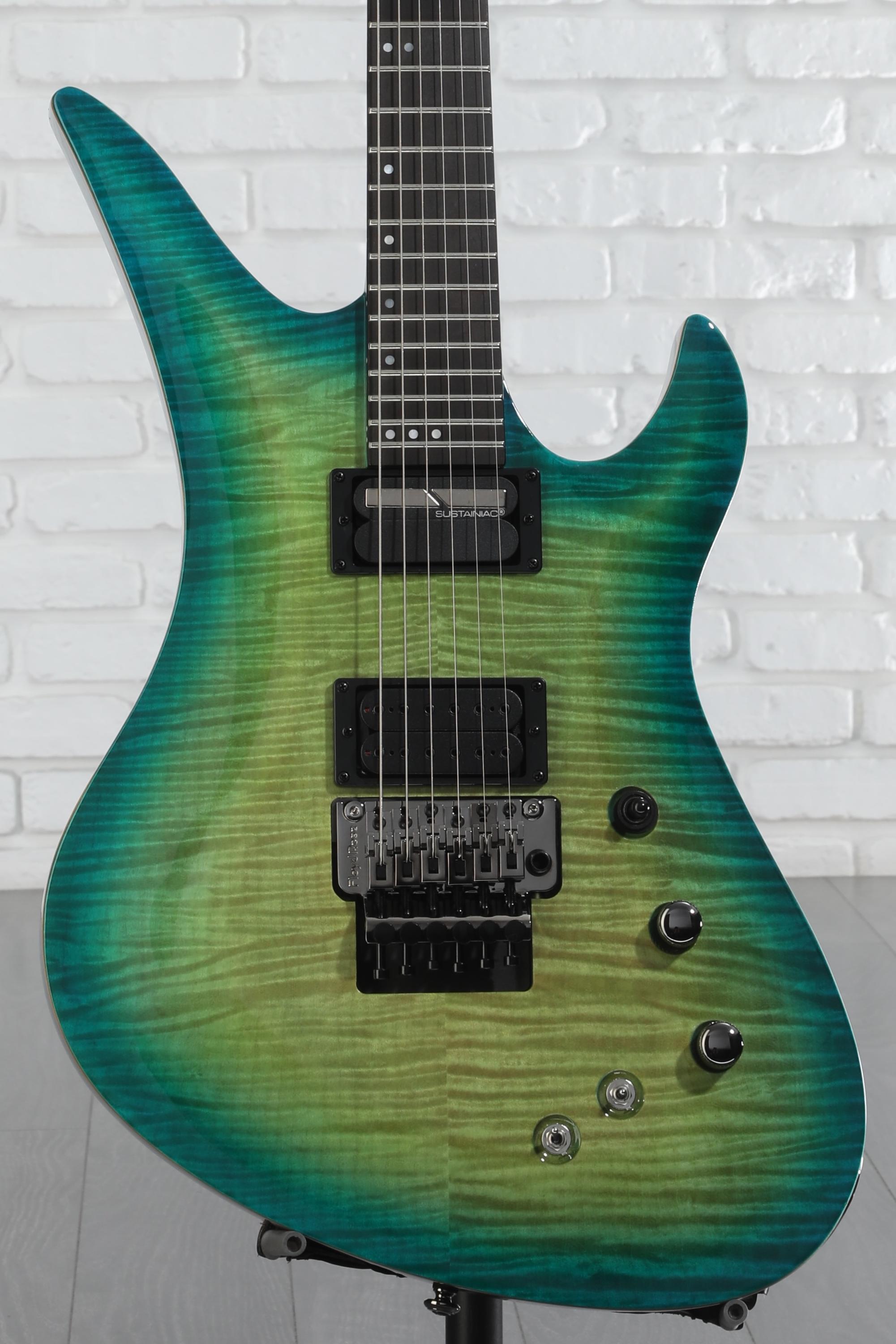 ギター SCHECTER BLACKJACK SLS C-1 FR Sustainiac Schecter BlackJack SLS C-1 FR-S Electric Guitar - Aquaburst