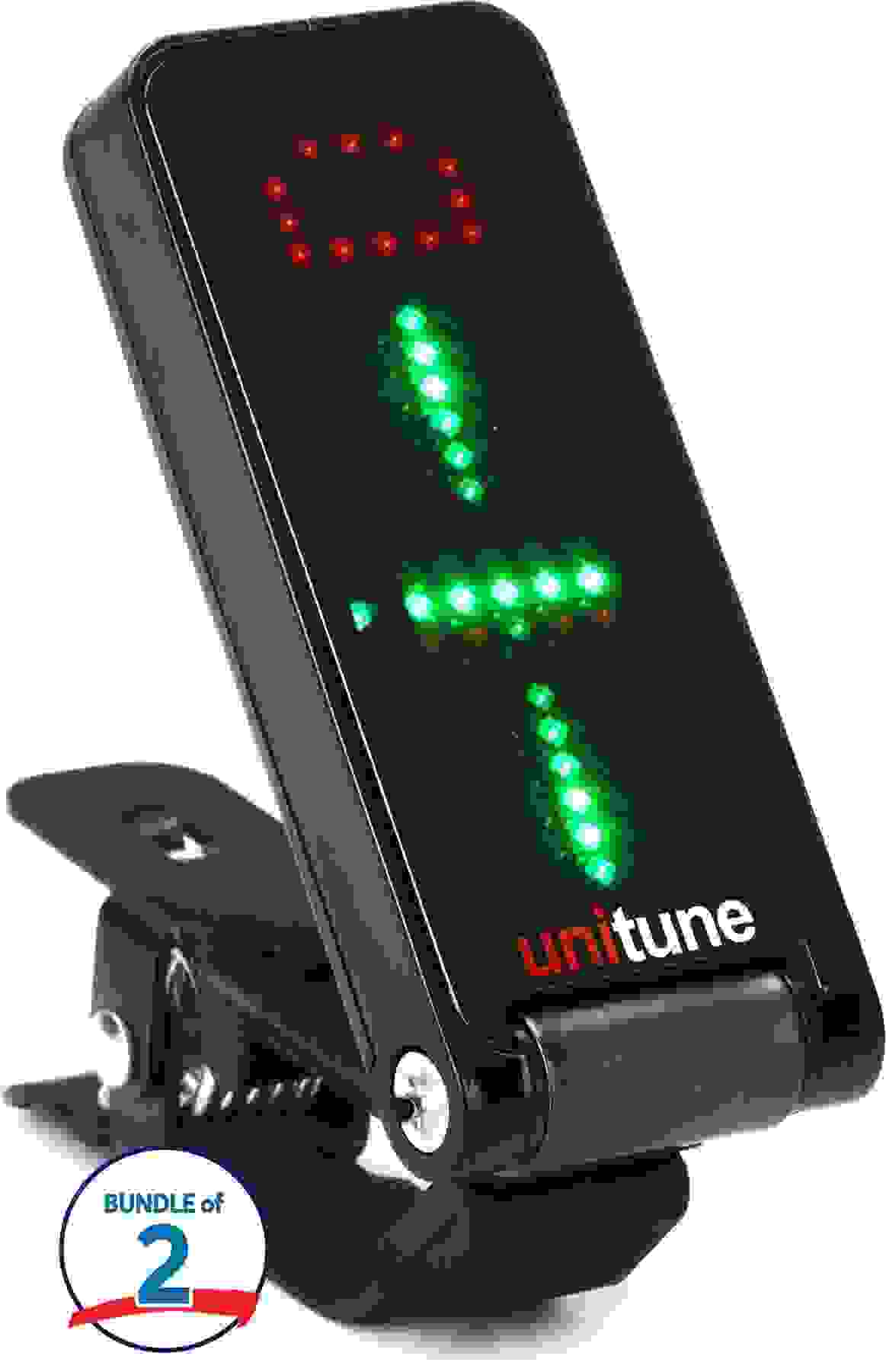 TC Electronic UniTune Clip Clip-on Chromatic Tuner - Noir Sweetwater Exclusive 2 Pack