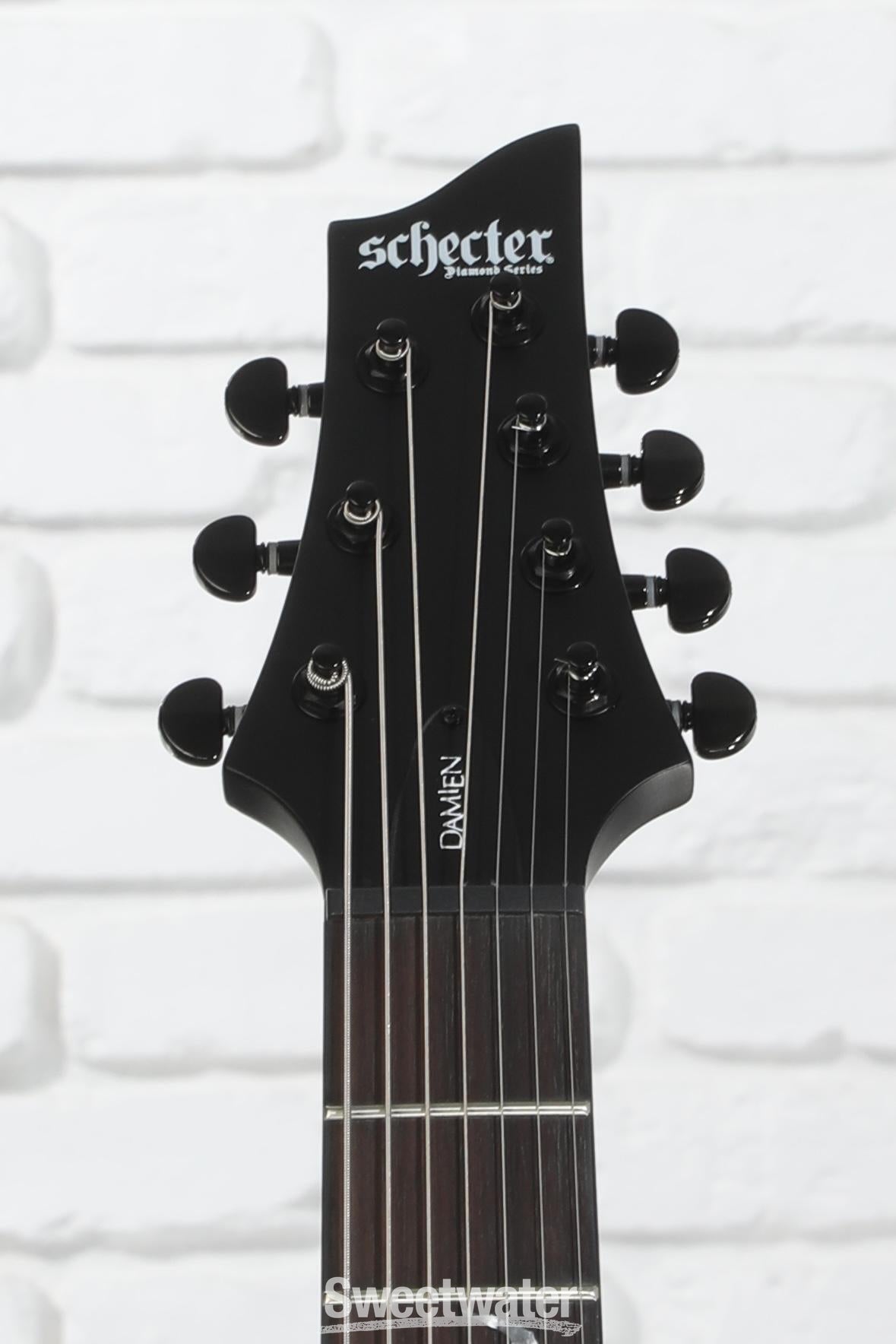 Schecter Damien-7 SBK Electric Guitar - Satin Black | Sweetwater